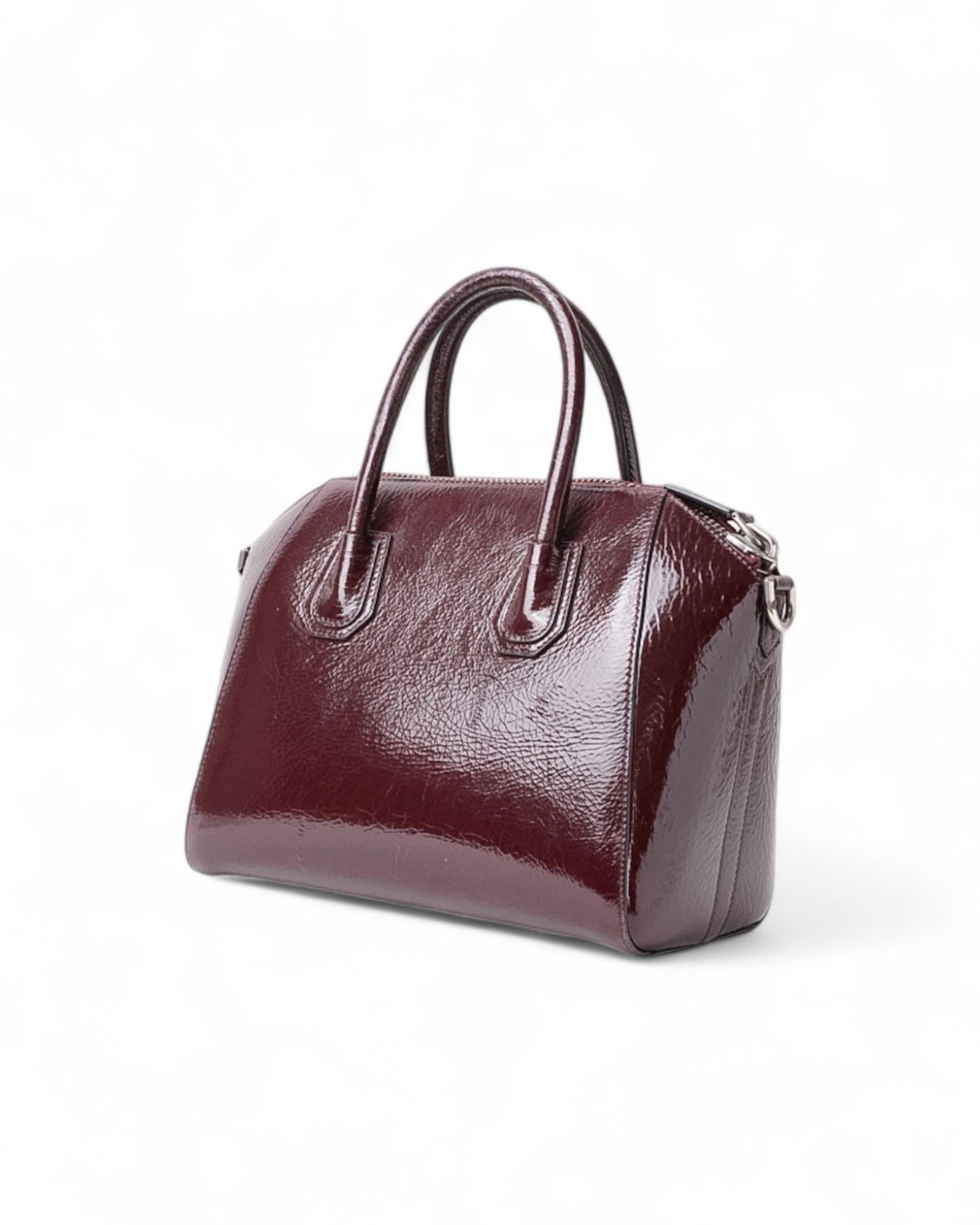 Borsa a spalla Givenchy Antigona Small Lucida Borgogna 3