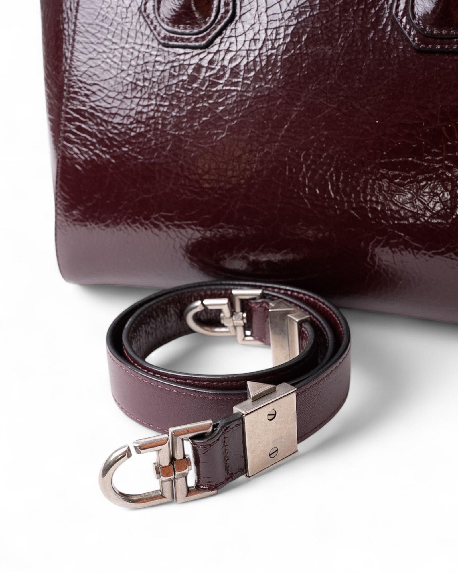 Borsa a spalla Givenchy Antigona Small Lucida Borgogna 4