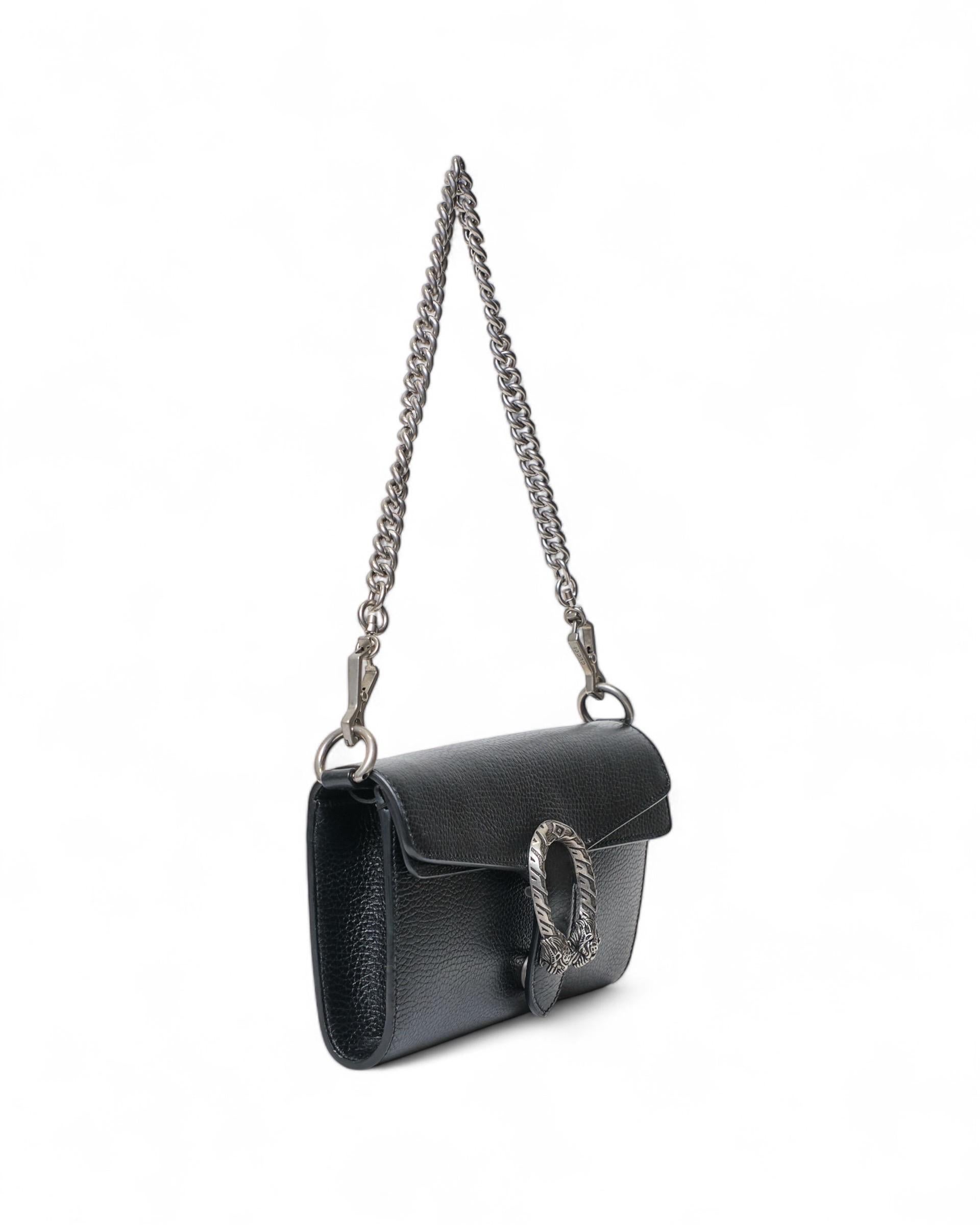 Borsa a Spalla Gucci Dionysus Long Double Nera In Good Condition For Sale In Torre Del Greco, IT