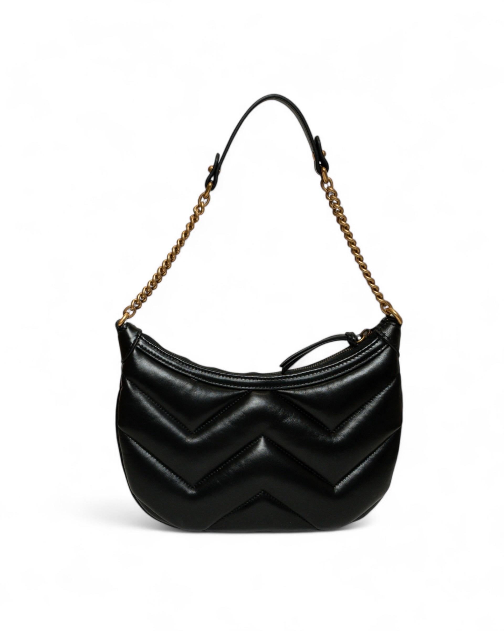 Borsa a Spalla Gucci Marmont Hobo Small Nera In Good Condition In Torre Del Greco, IT