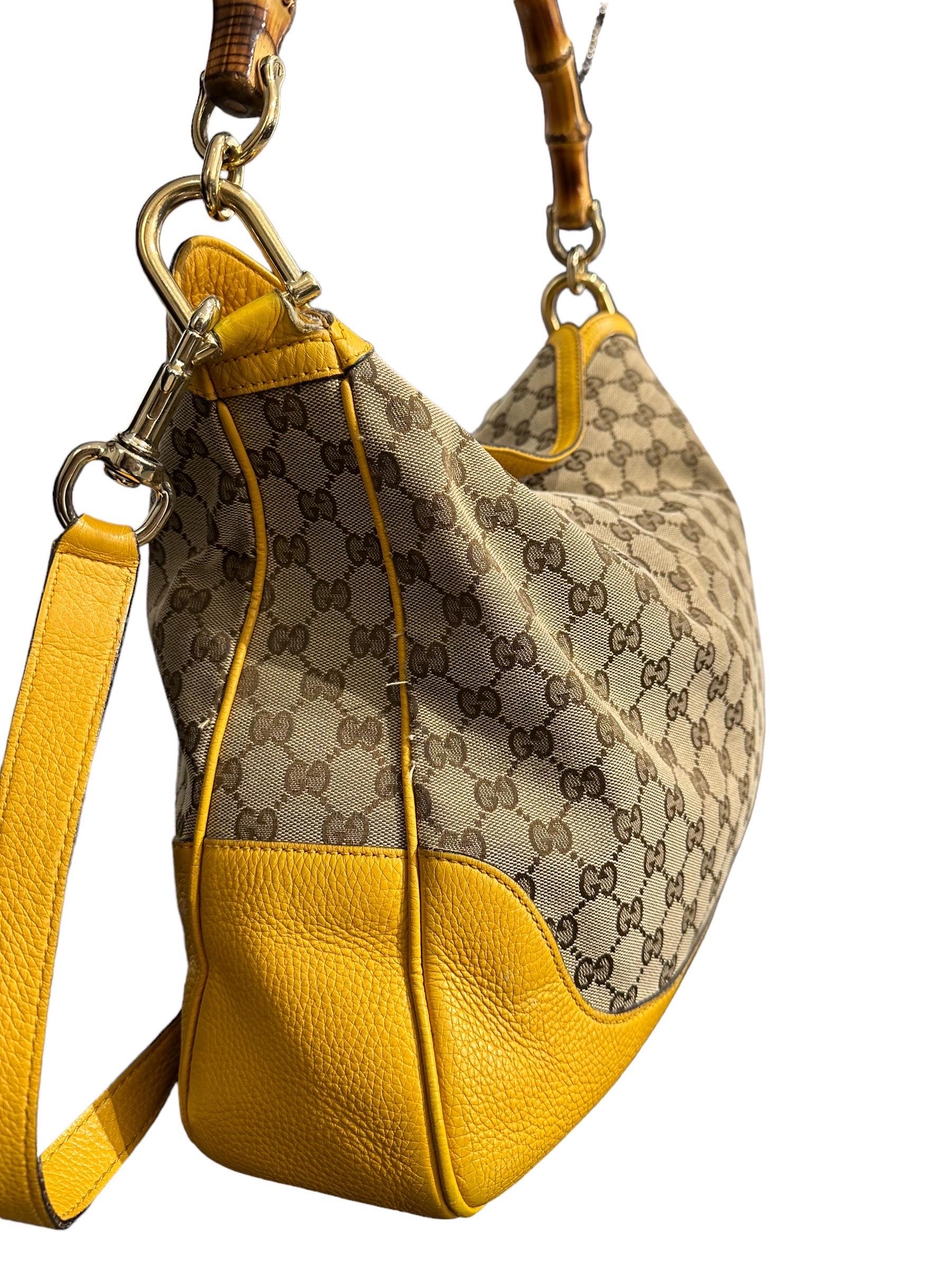 Borsa A Spalla Gucci Shopper Bambou GG Supreme en vente 1