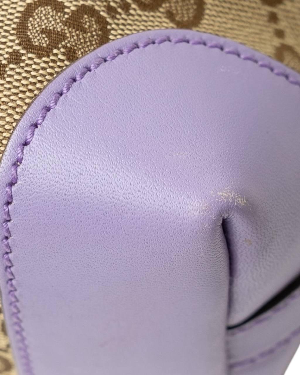 Borsa A Spalla Gucci Shopper Small GG Supreme Lilla en vente 10