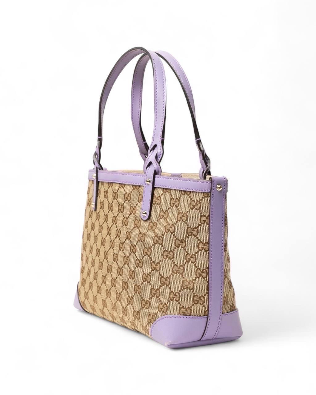 Borsa A Spalla Gucci Shopper Small GG Supreme Lilla Pour femmes en vente