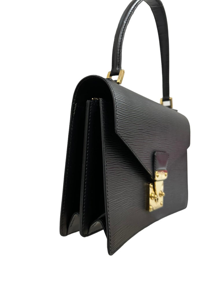 Louis Vuitton Black Epi Leather Concorde Top Handle Satchel Bag