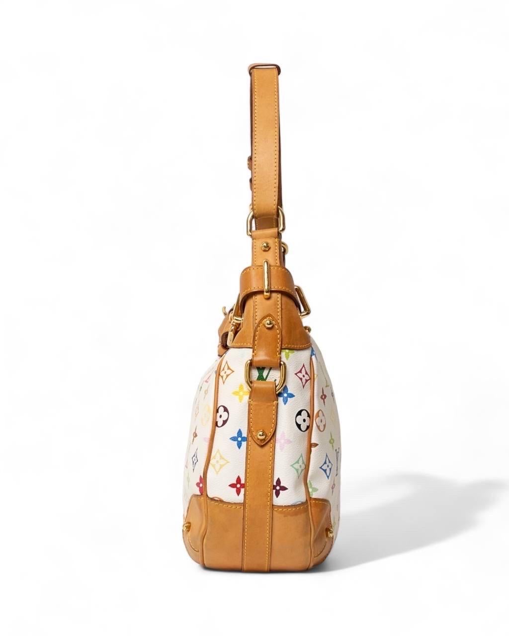 Borsa a Spalla Louis Vuitton Greta GM Multicolor Bianco 6
