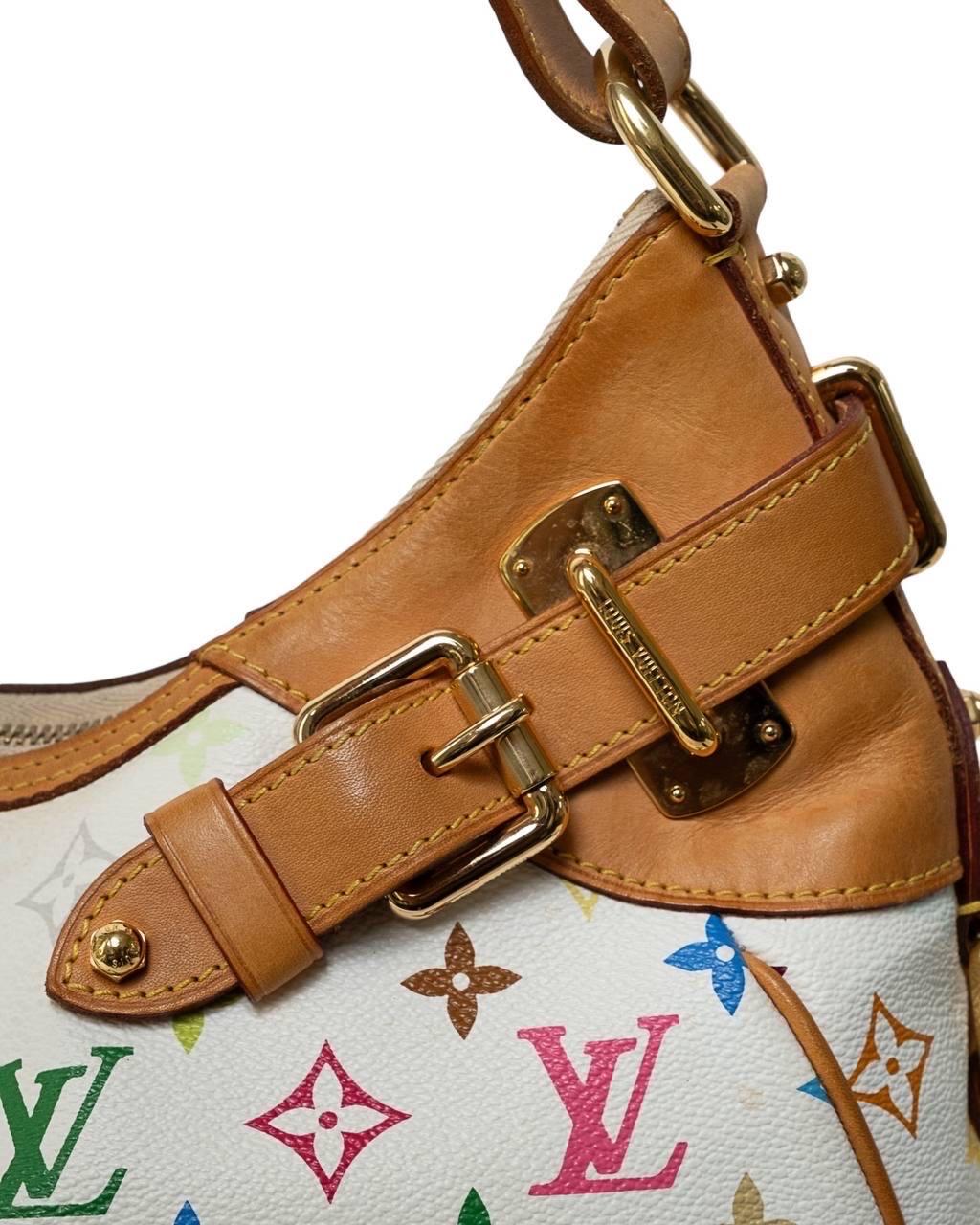 Borsa a Spalla Louis Vuitton Greta GM Multicolor Bianco 8