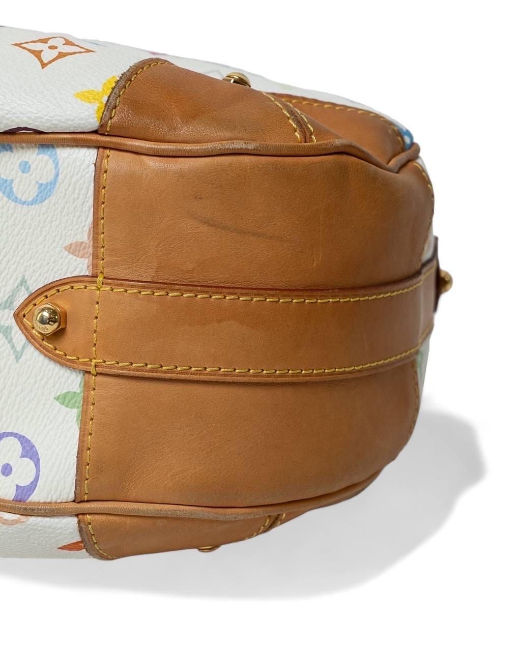 Borsa a Spalla Louis Vuitton Greta GM Multicolor Bianco 11