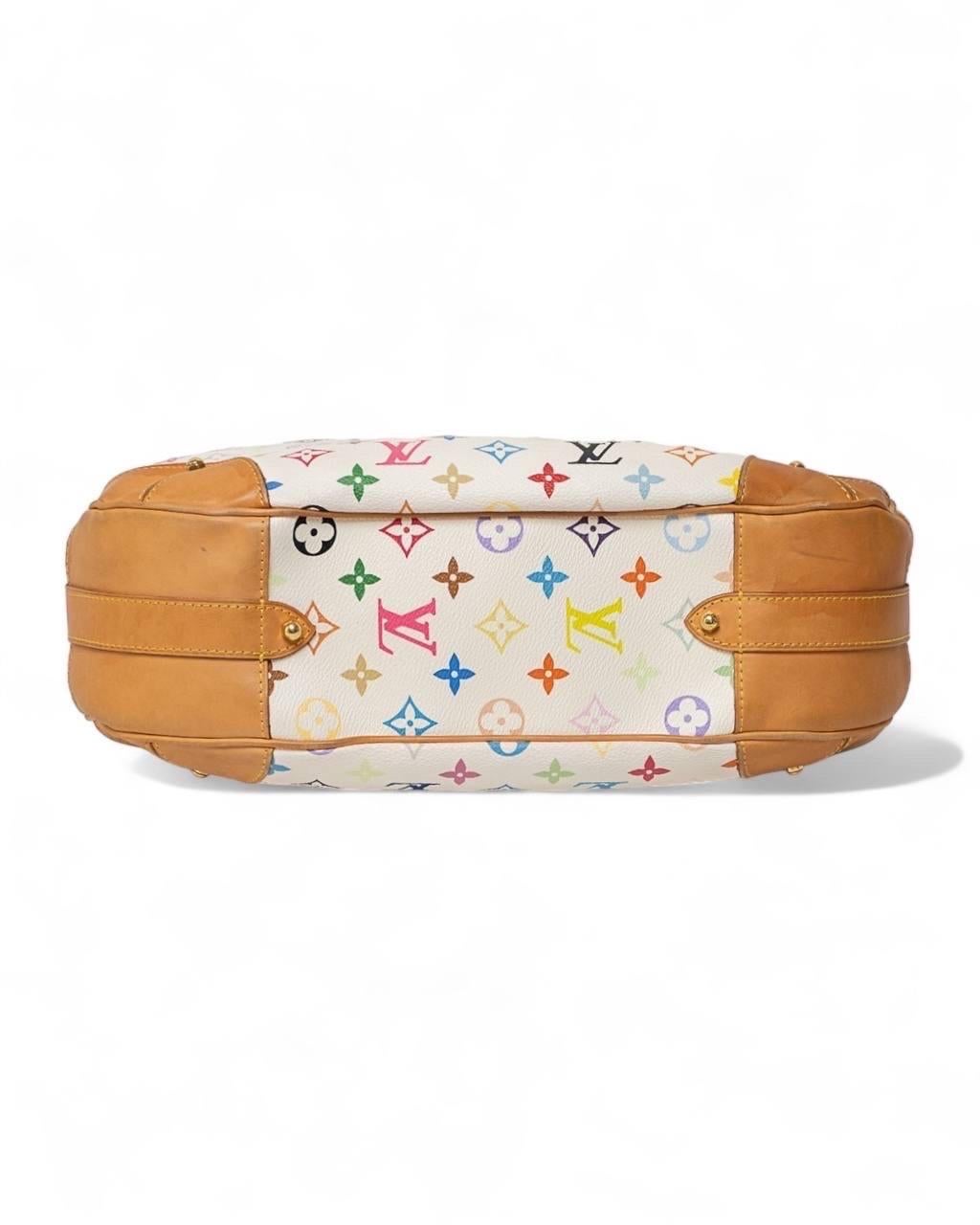 Borsa a Spalla Louis Vuitton Greta GM Multicolor Bianco 13
