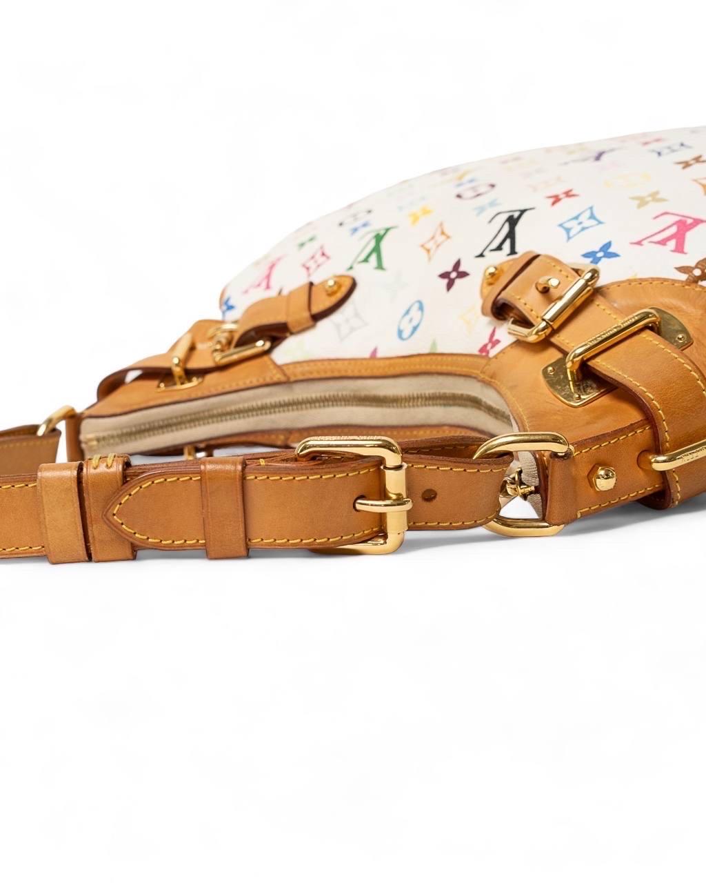 Borsa a Spalla Louis Vuitton Greta GM Multicolor Bianco 1