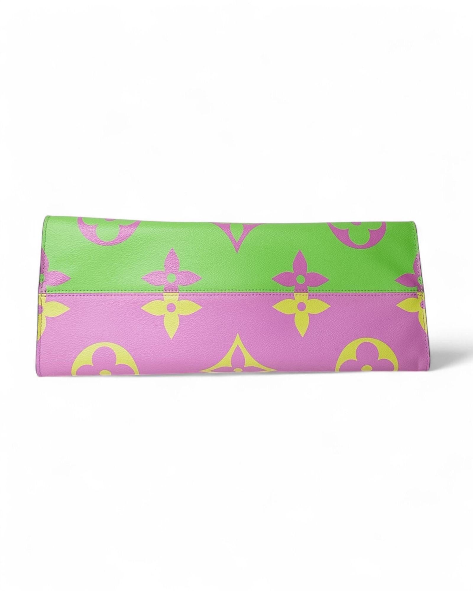 Borsa a spalla Louis Vuitton Onthego GM Monogram Giant Multicolor Fluo 10