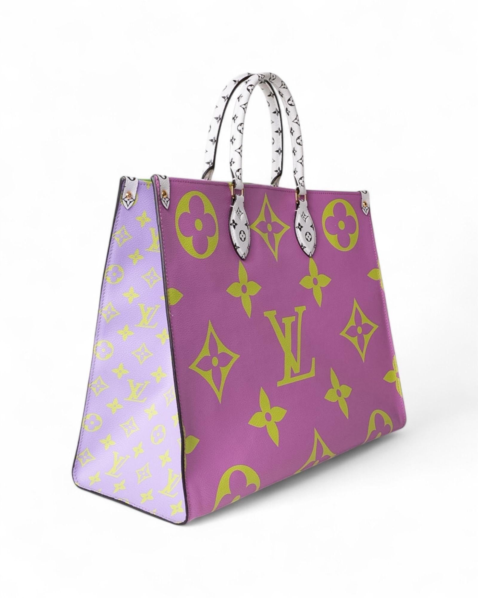 Purple Borsa a spalla Louis Vuitton Onthego GM Monogram Giant Multicolor Fluo