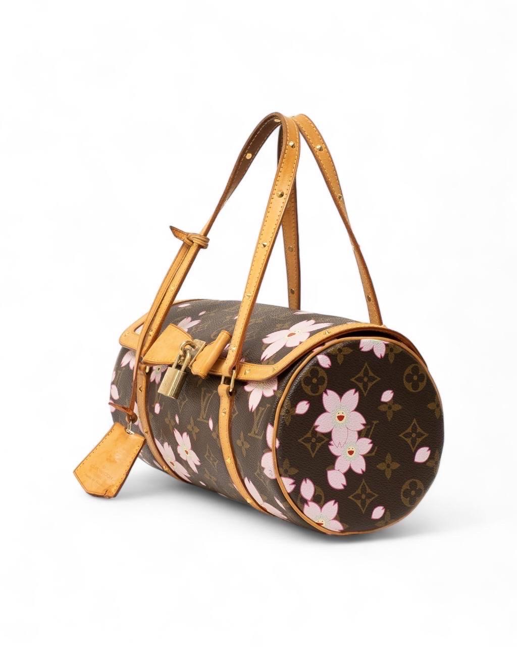 Brown Borsa a Spalla Louis Vuitton x Takashi Murakami Papillon Cherry L.E.