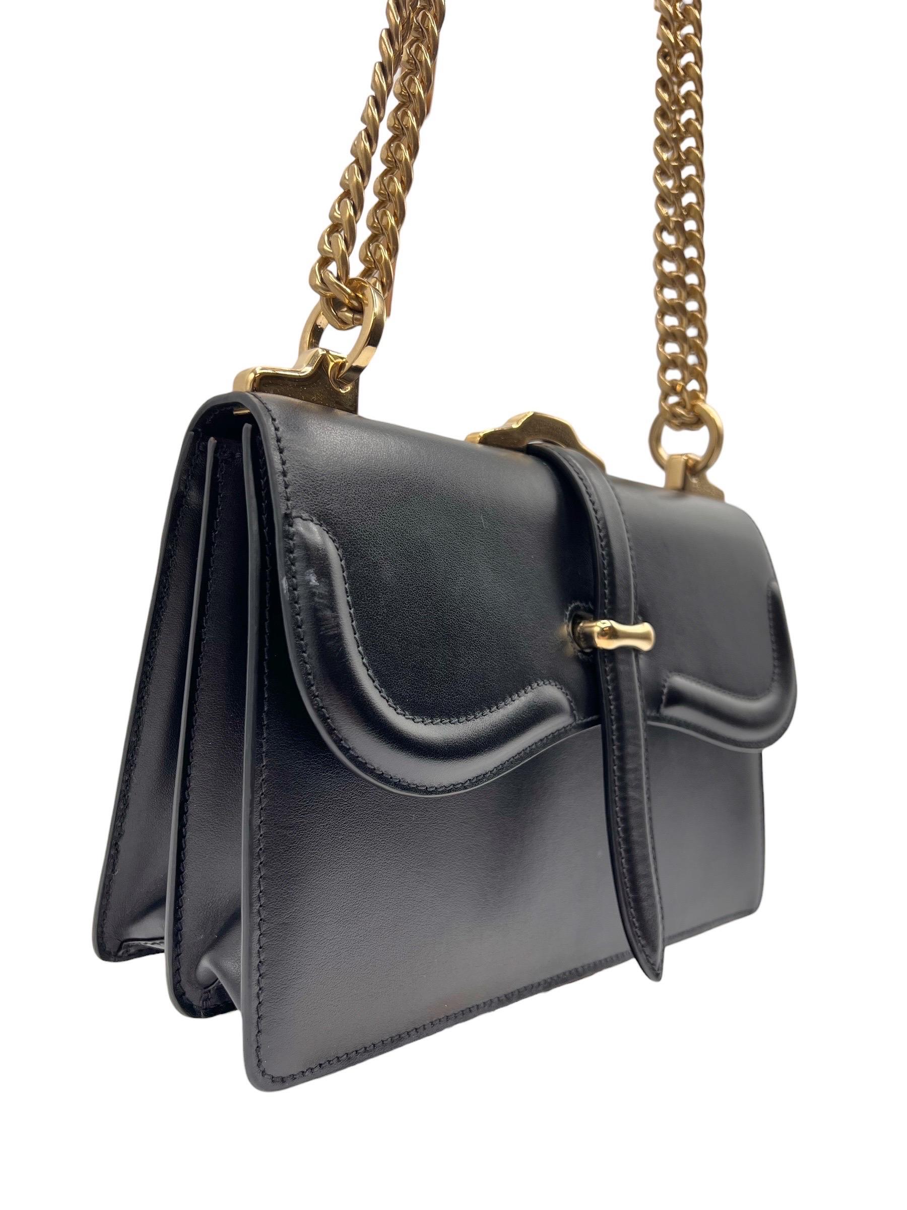 Borsa a spalla Prada Belle Sac Chain Nera en vente 7