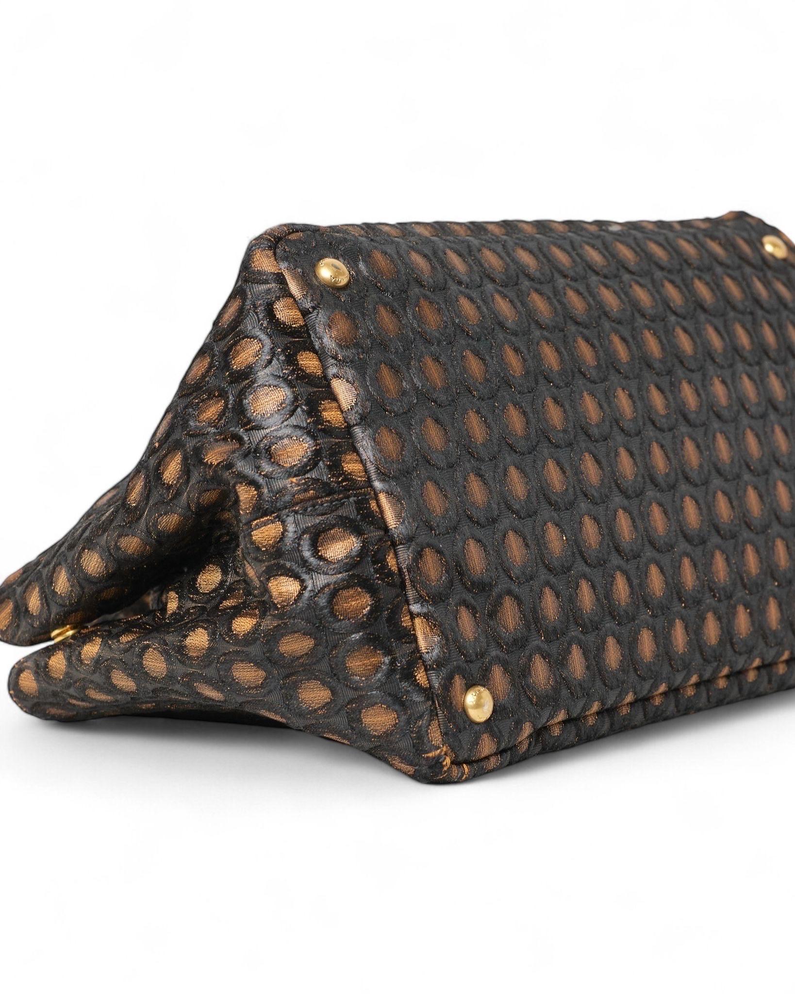 Borsa a Spalla Prada Canapa Shopper Tela Circle Marrone For Sale 7