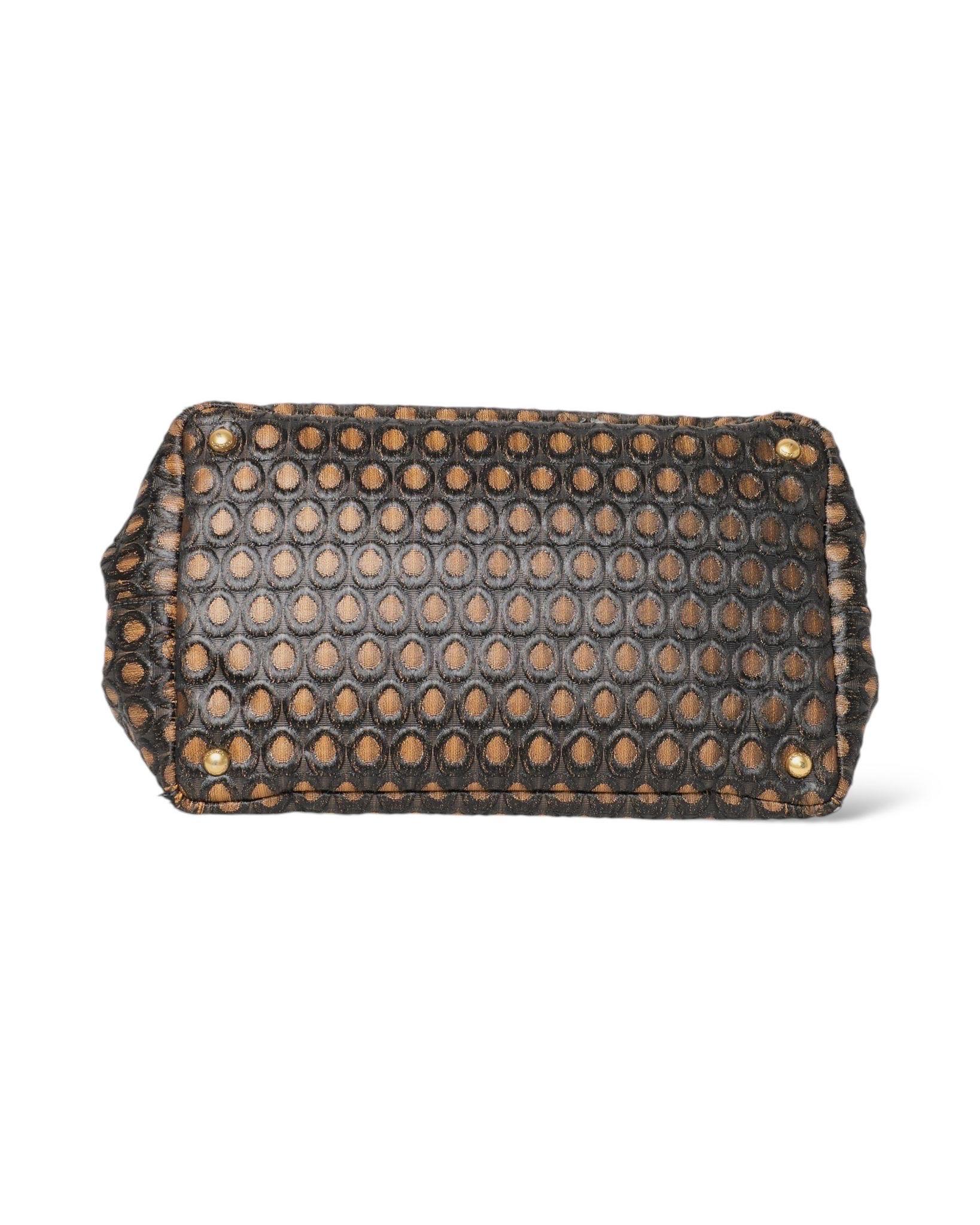Borsa a Spalla Prada Canapa Shopper Tela Circle Marrone For Sale 8