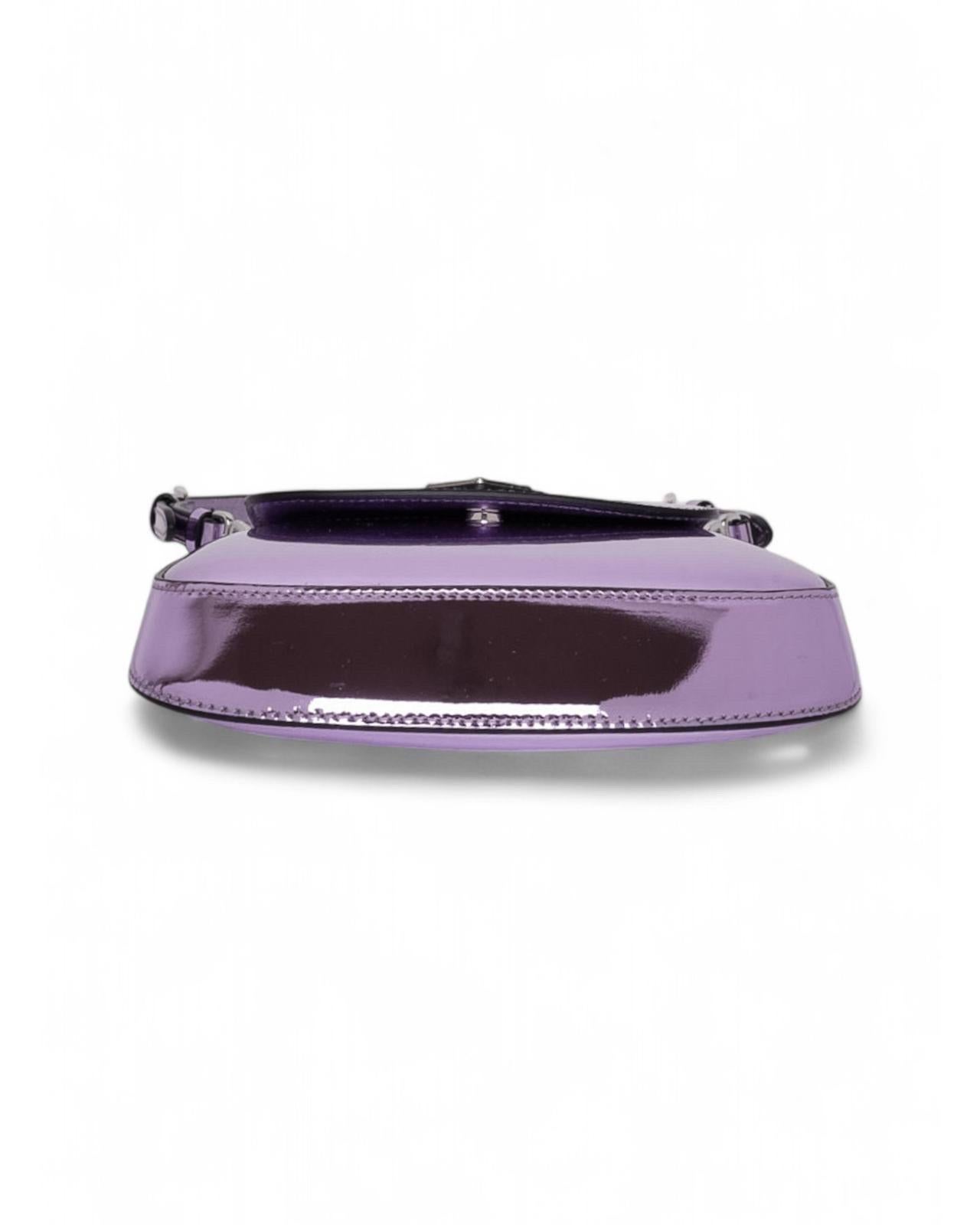 Borsa a spalla Prada Cleo Mini Pelle Spazzolata Lilla 6