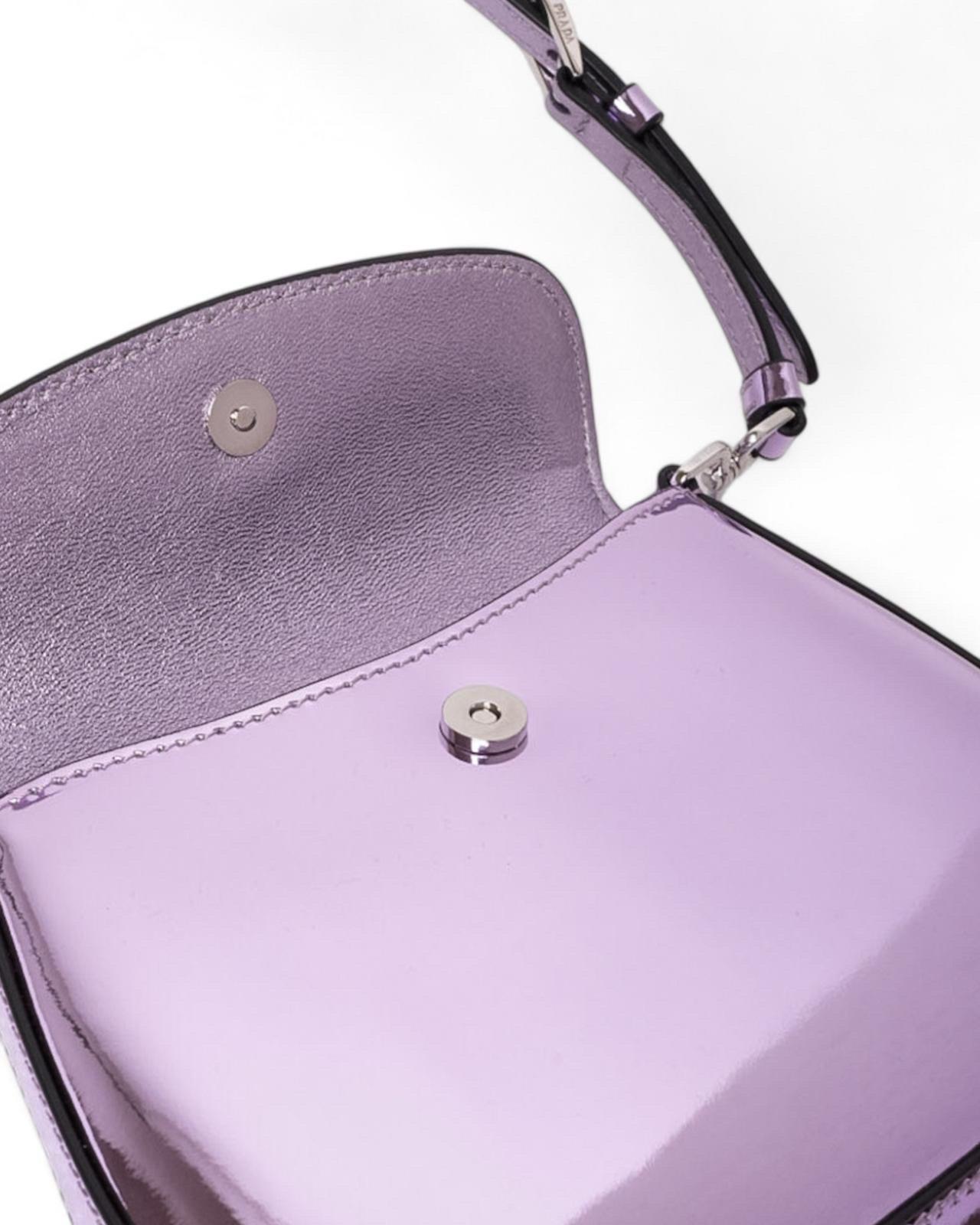 Women's Borsa a spalla Prada Cleo Mini Pelle Spazzolata Lilla