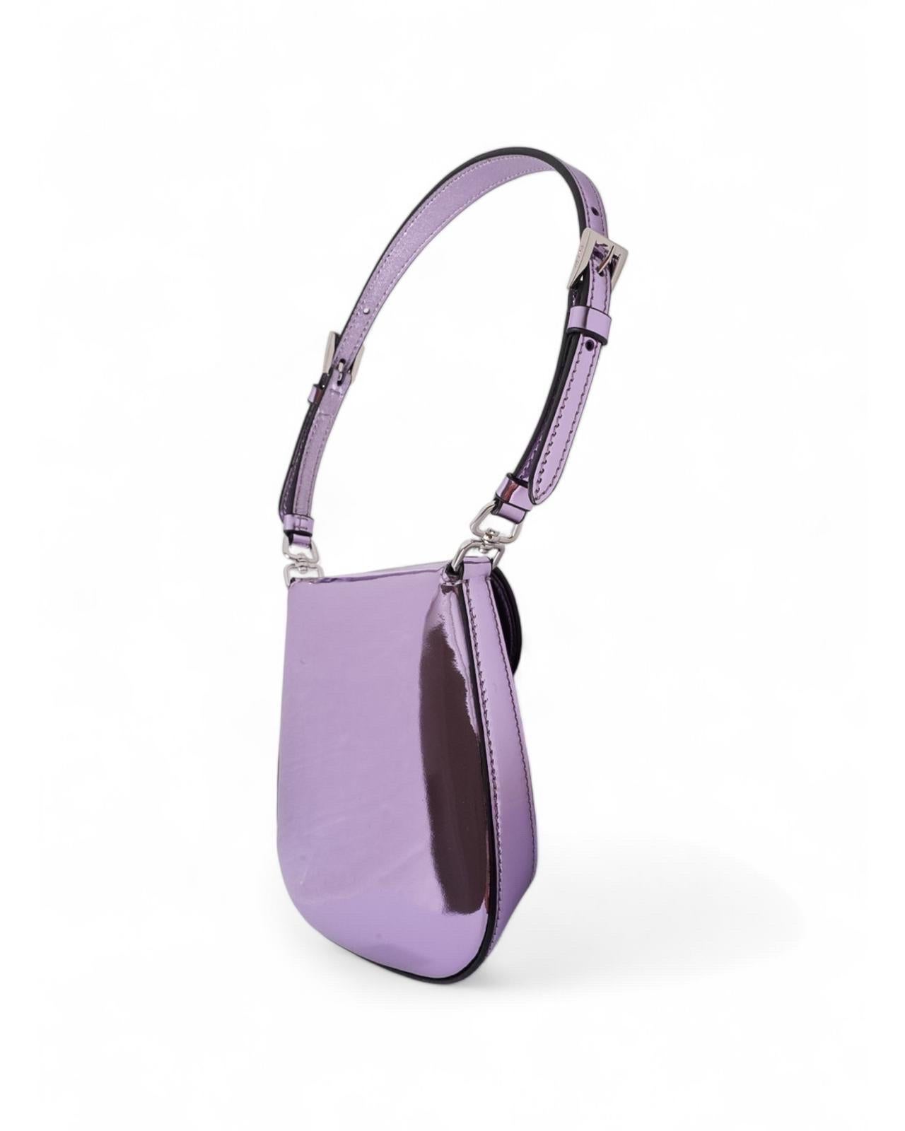 Borsa a spalla Prada Cleo Mini Pelle Spazzolata Lilla 2