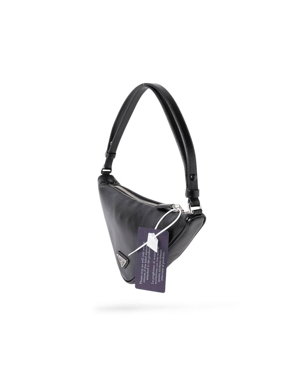 Borsa A Spalla Prada Triangle Logo Nero For Sale 5