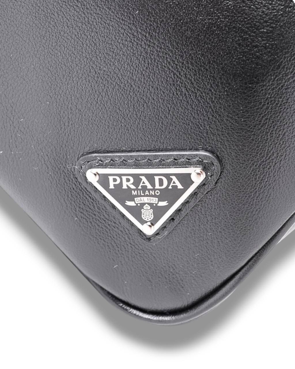 Borsa A Spalla Prada Triangle Logo Nero For Sale 7