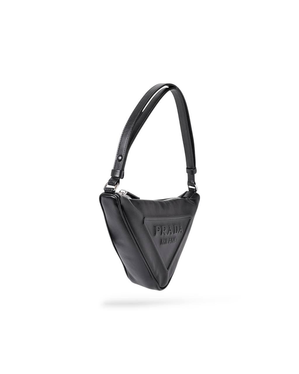 Borsa A Spalla Prada Triangle Logo Nero In Good Condition For Sale In Torre Del Greco, IT
