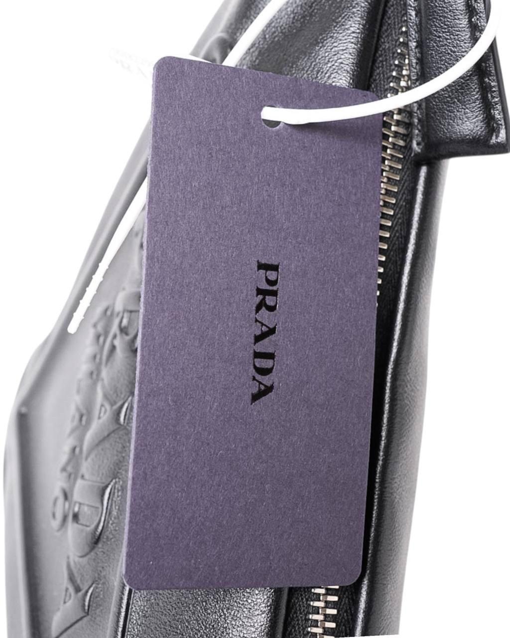 Borsa A Spalla Prada Triangle Logo Nero For Sale 2