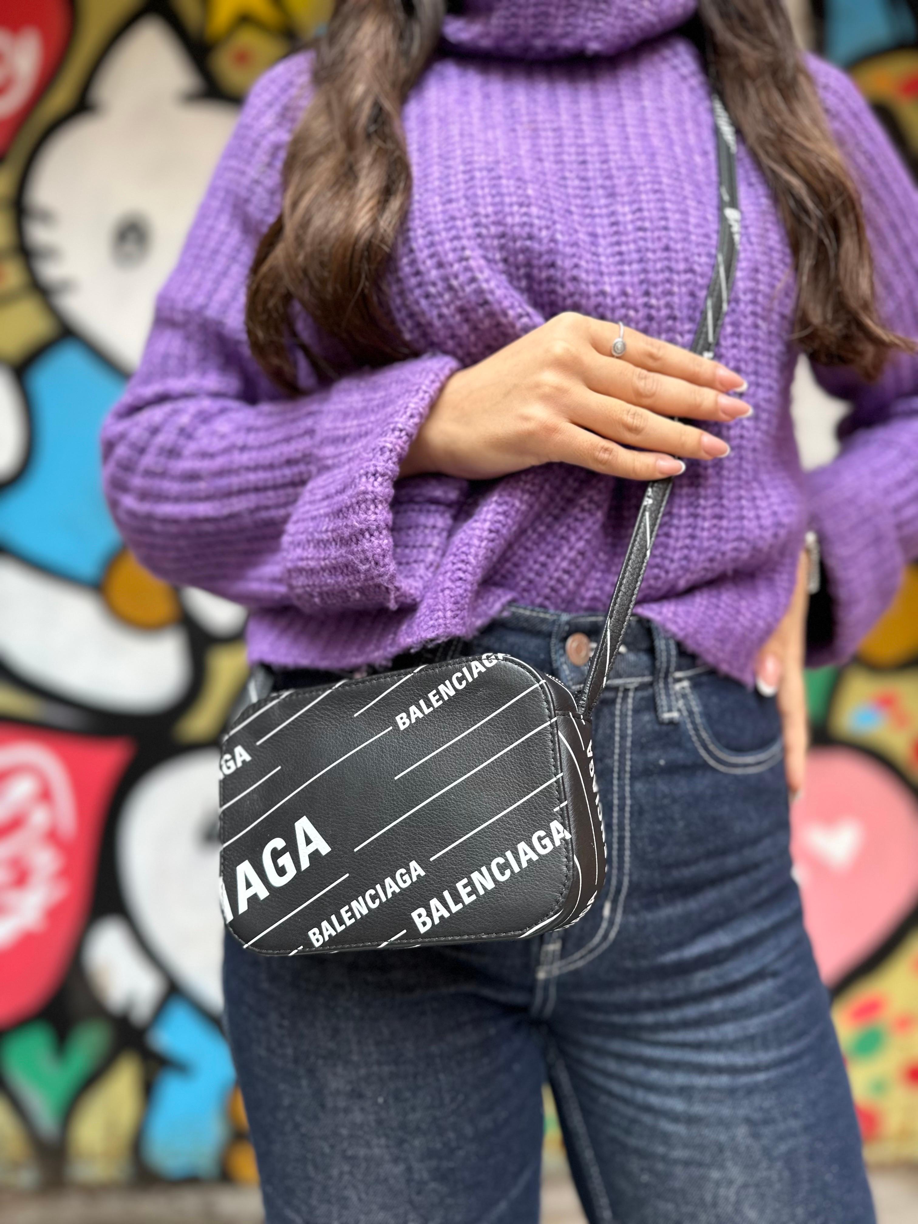 Borsa A Tracolla Balenciaga Camera Bag Logo Nero