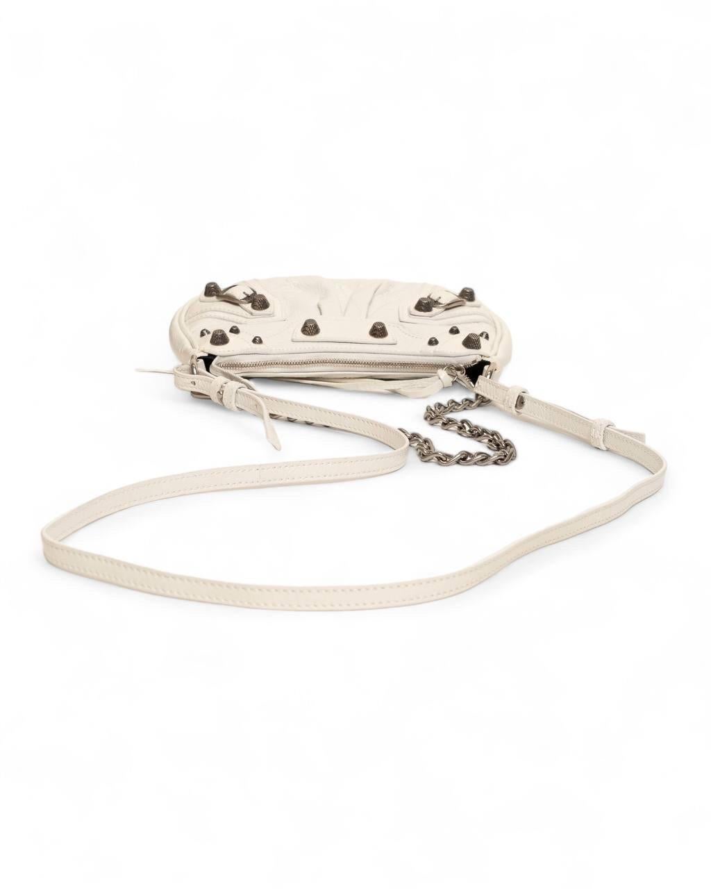 Borsa a Tracolla Balenciaga Le Cagole Mini Bianca For Sale 4