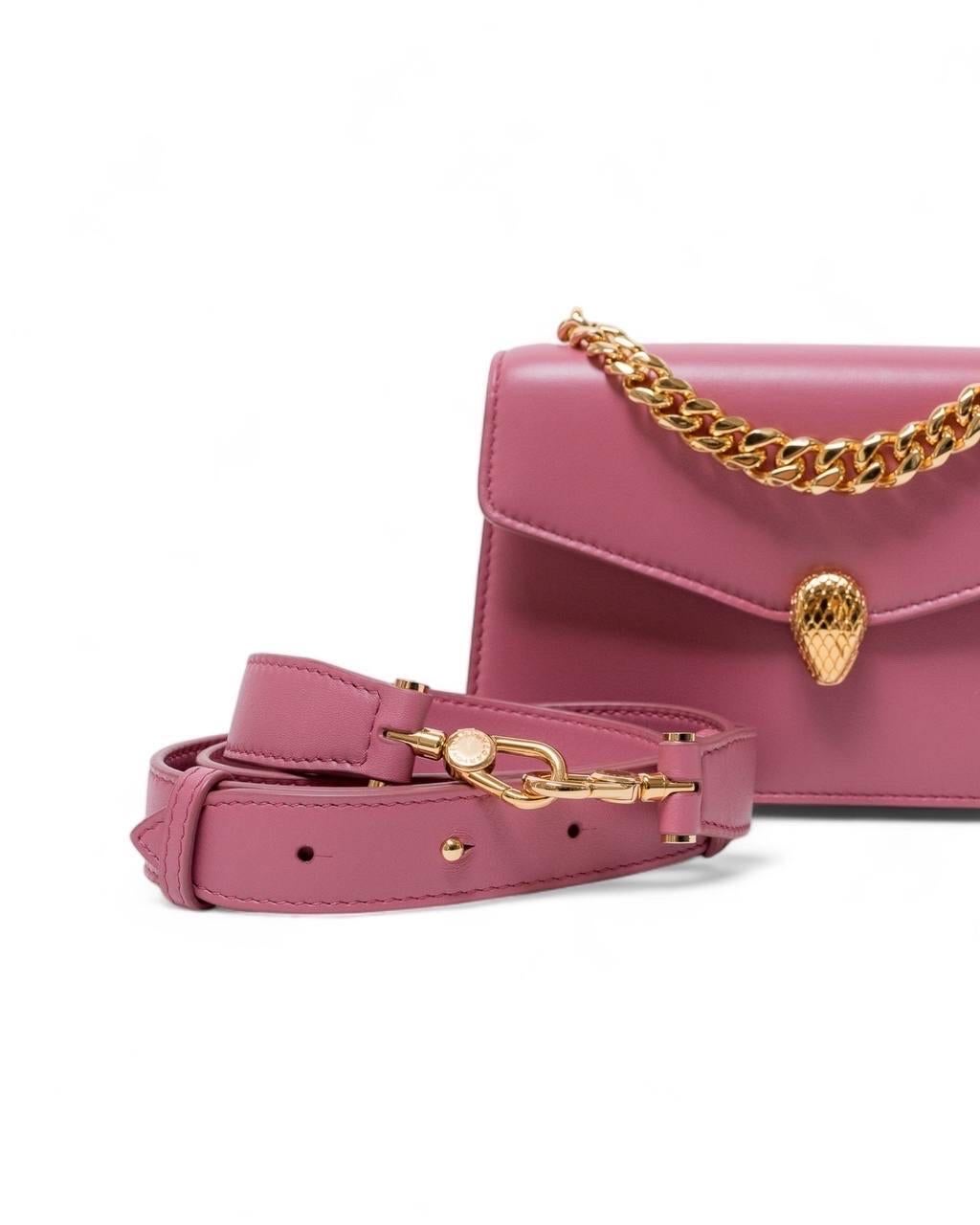 Borsa a Tracolla Bvlgari Pochette Forever Snake Chain Rosa 2