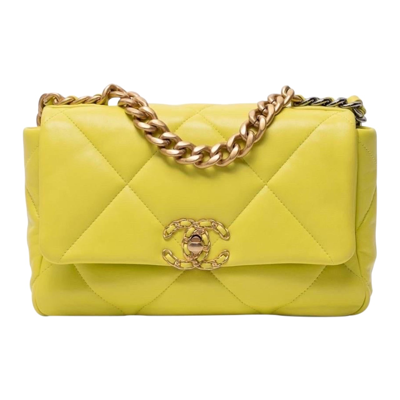 Borsa A Tracolla Chanel 19 Kleiner Verde Fluo