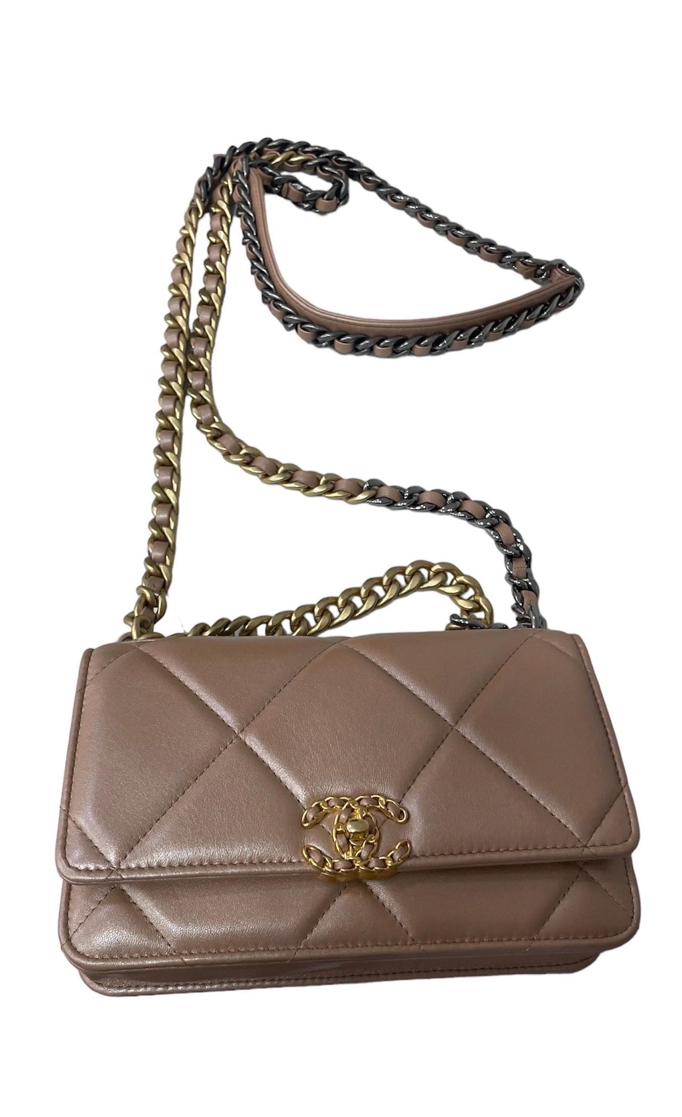 Borsa A Tracolla Chanel 19 Wallet On Chain Cipria 4