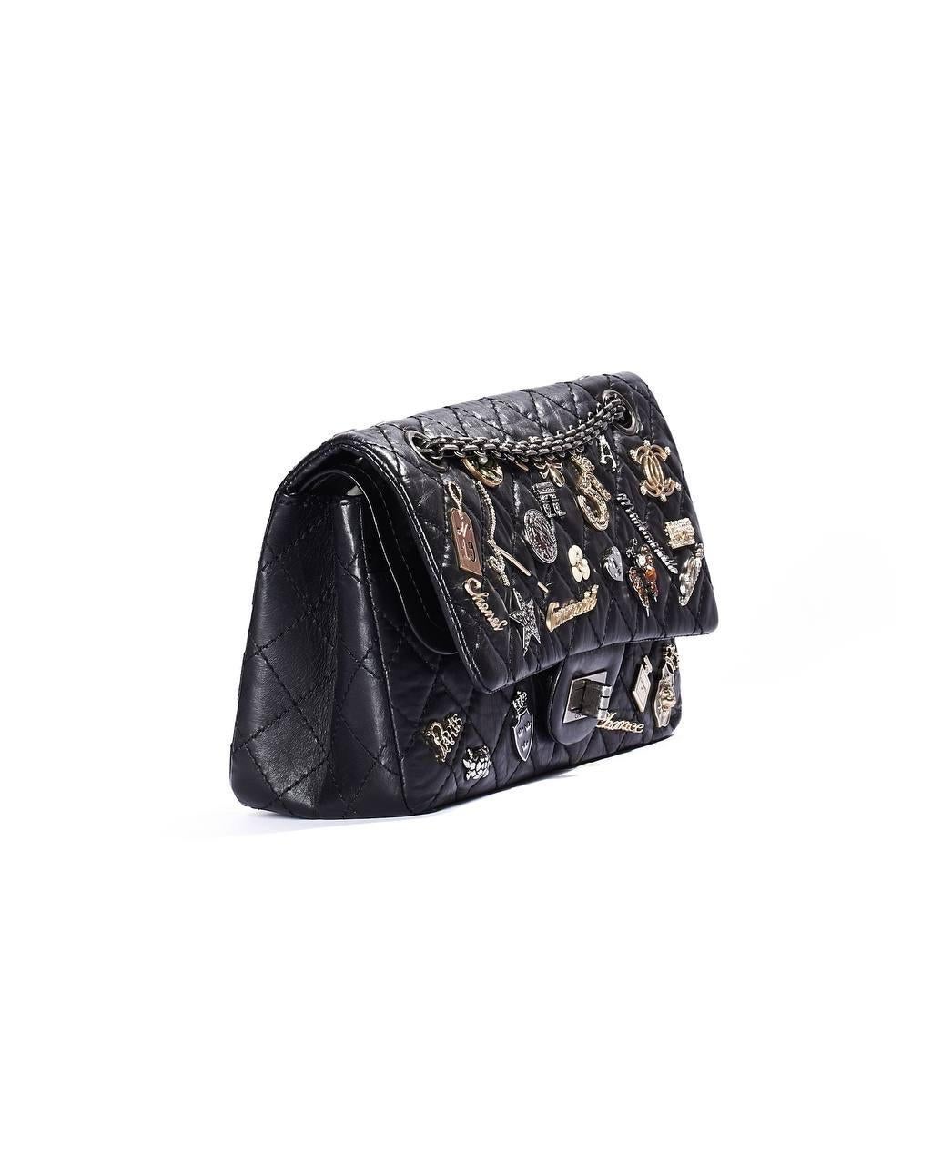 Black Borsa A Tracolla Chanel 2.55 Reissue Lucky Charm Paris Nera