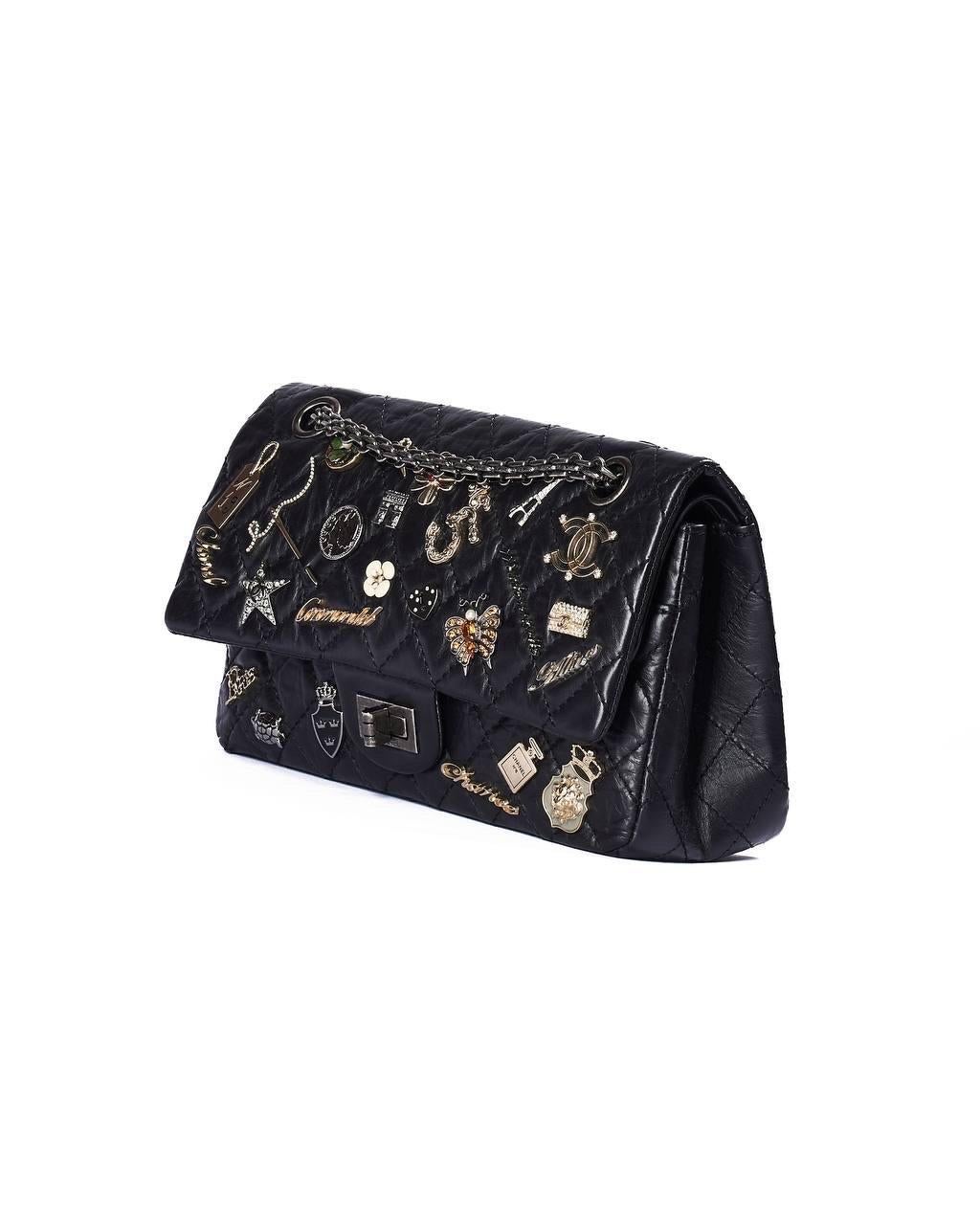 Borsa A Tracolla Chanel 2.55 Reissue Lucky Charm Paris Nera In Good Condition In Torre Del Greco, IT