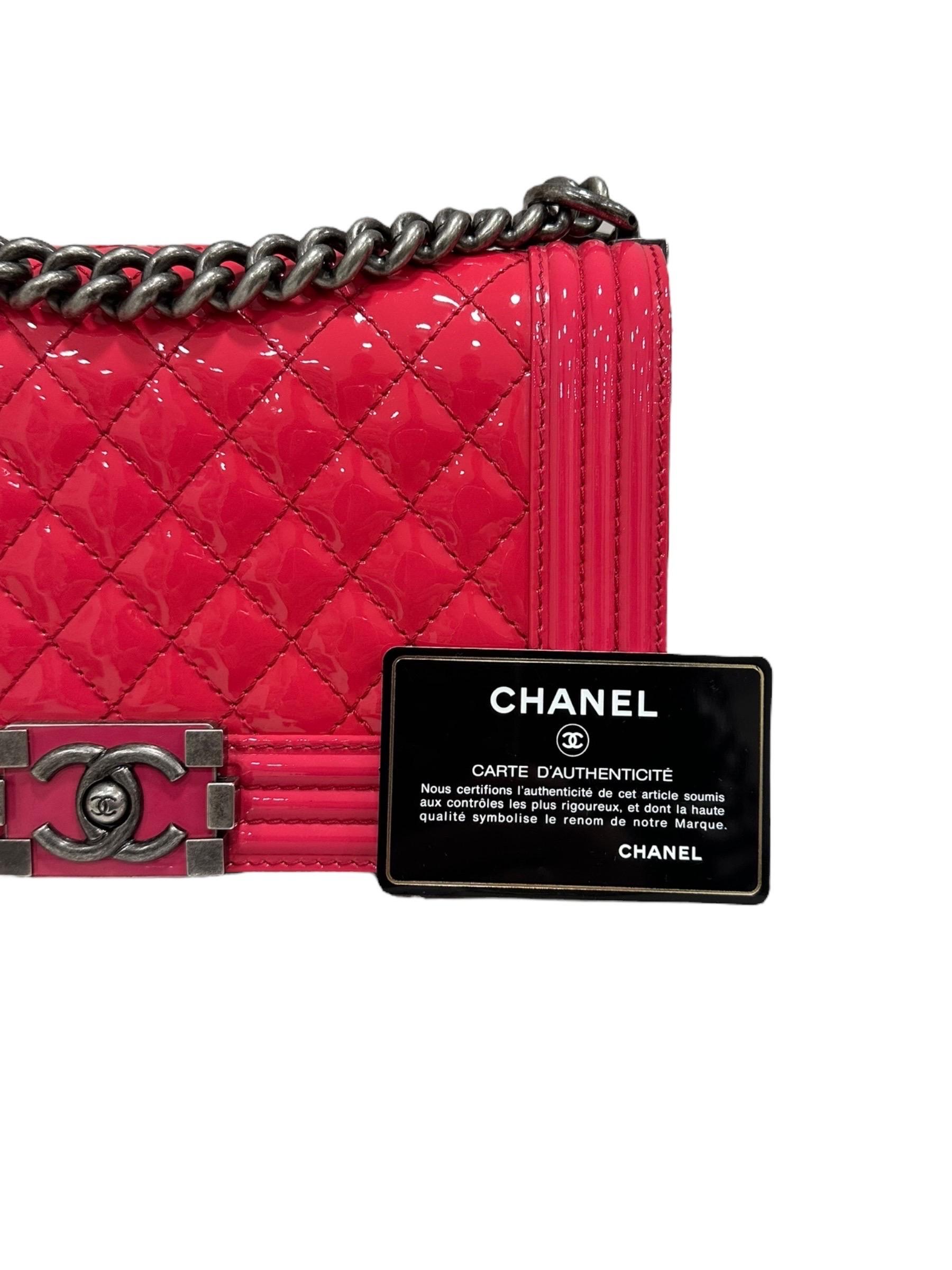 Borsa A Tracolla Chanel Boy Medium Fucsia 2010\ 2011 im Angebot 15