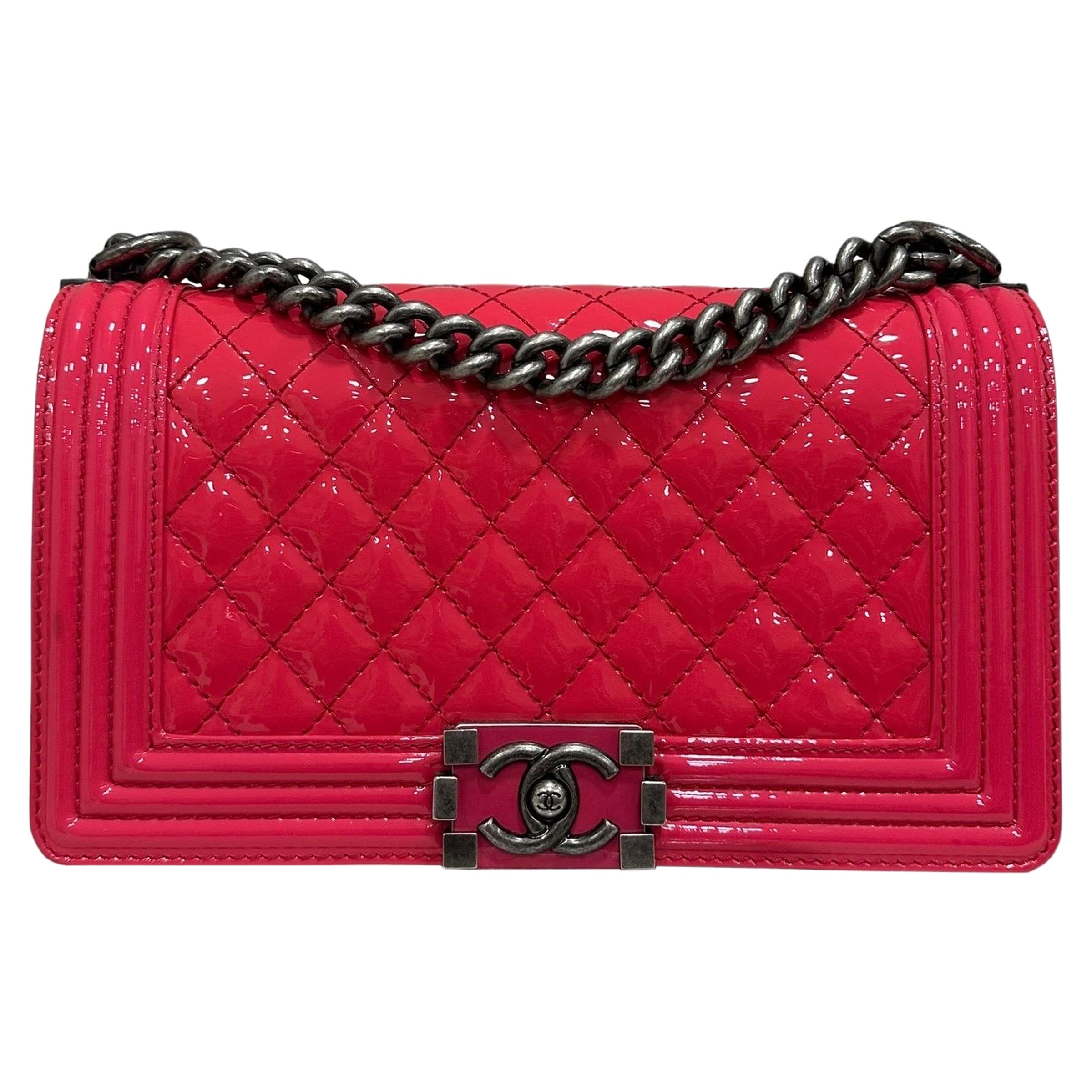 Borsa A Tracolla Chanel Boy Medium Fucsia 2010\ 2011 im Angebot
