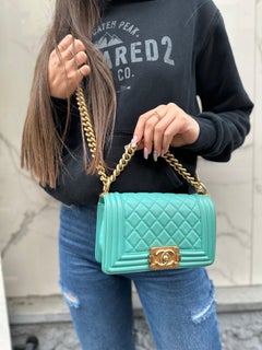 Borsa A Tracolla Chanel Boy Mini Tiffany Pelle Liscia 2019