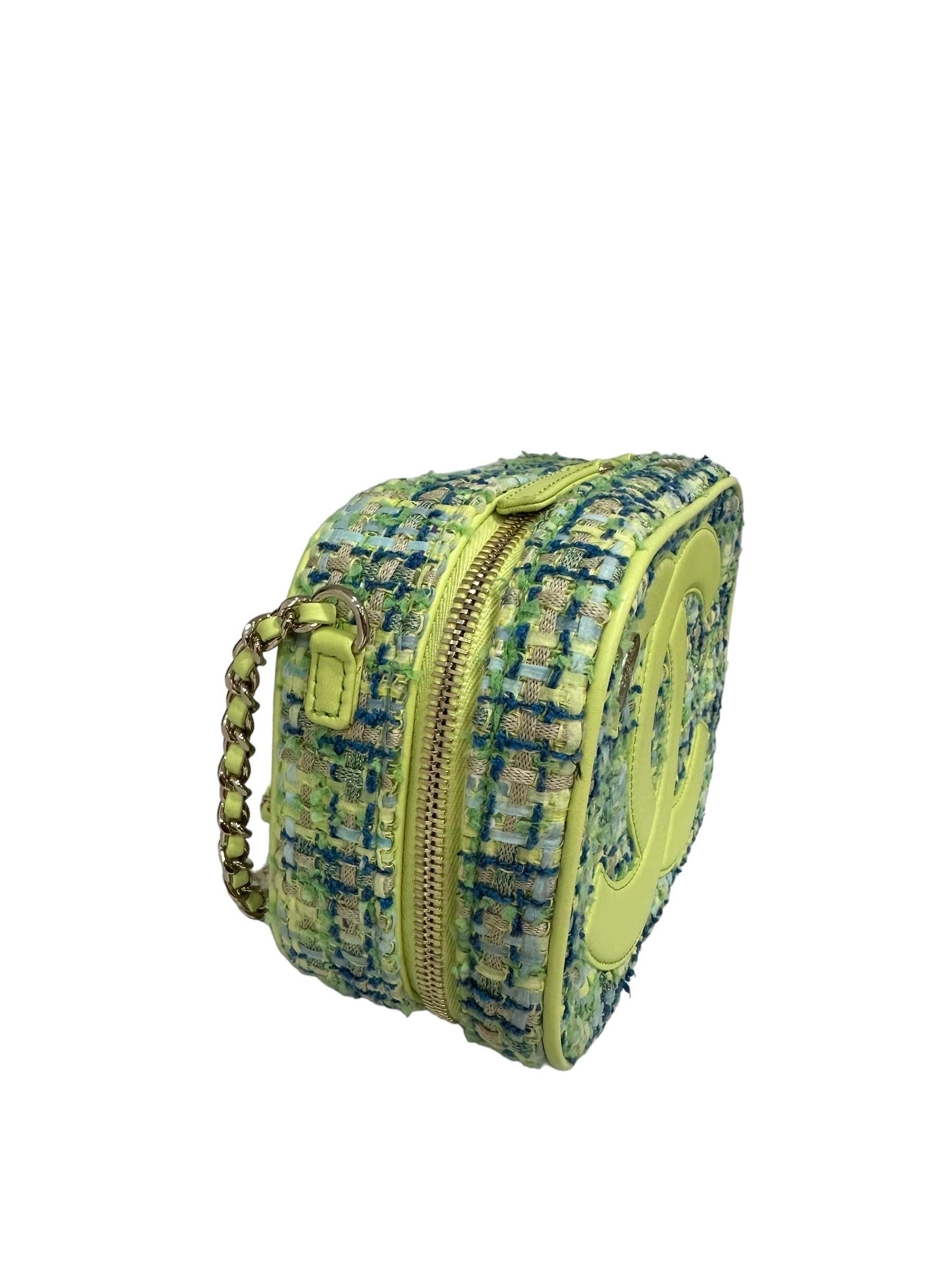 Borsa A Tracolla Chanel Camera Bag Tweed Lime 2019 For Sale 1