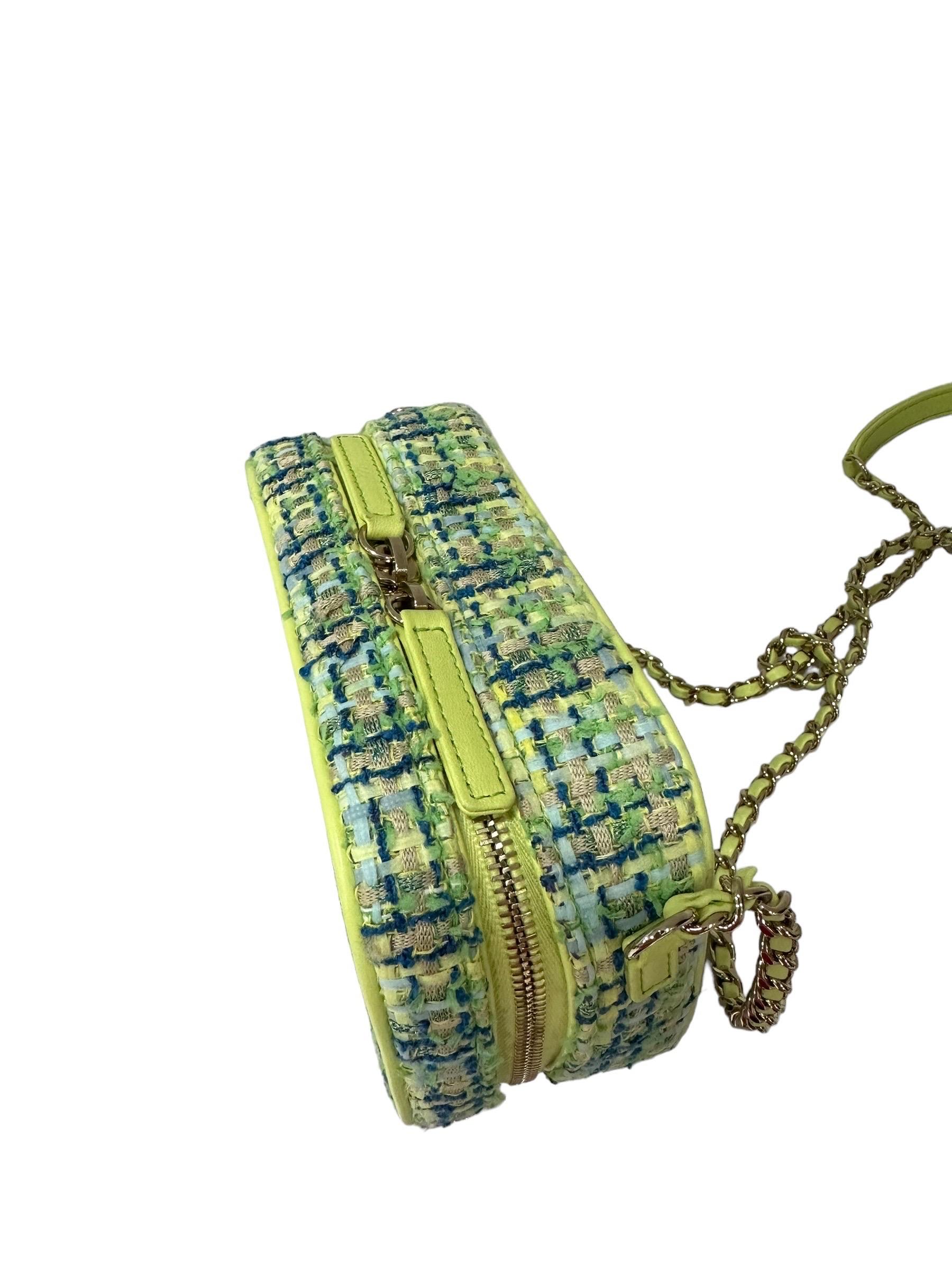 Borsa A Tracolla Chanel Camera Bag Tweed Lime 2019 For Sale 2