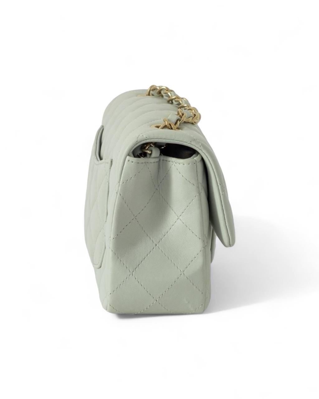 Borsa a tracolla Chanel Mini Flap 20 Carta Da Zucchero en vente 6