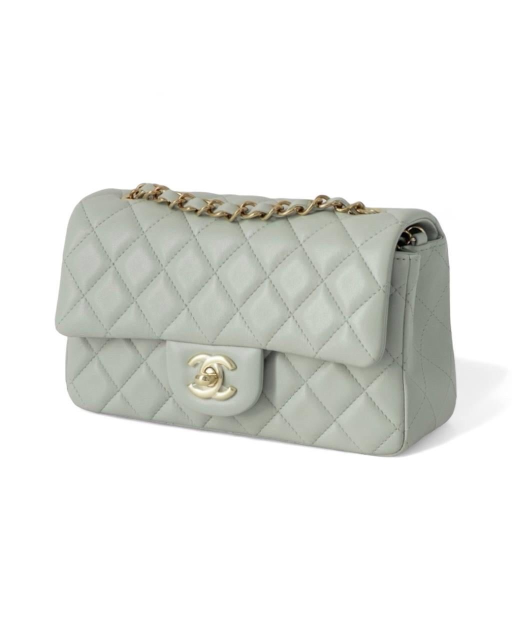 Borsa a tracolla Chanel Mini Flap 20 Carta Da Zucchero Bon état - En vente à Torre Del Greco, IT