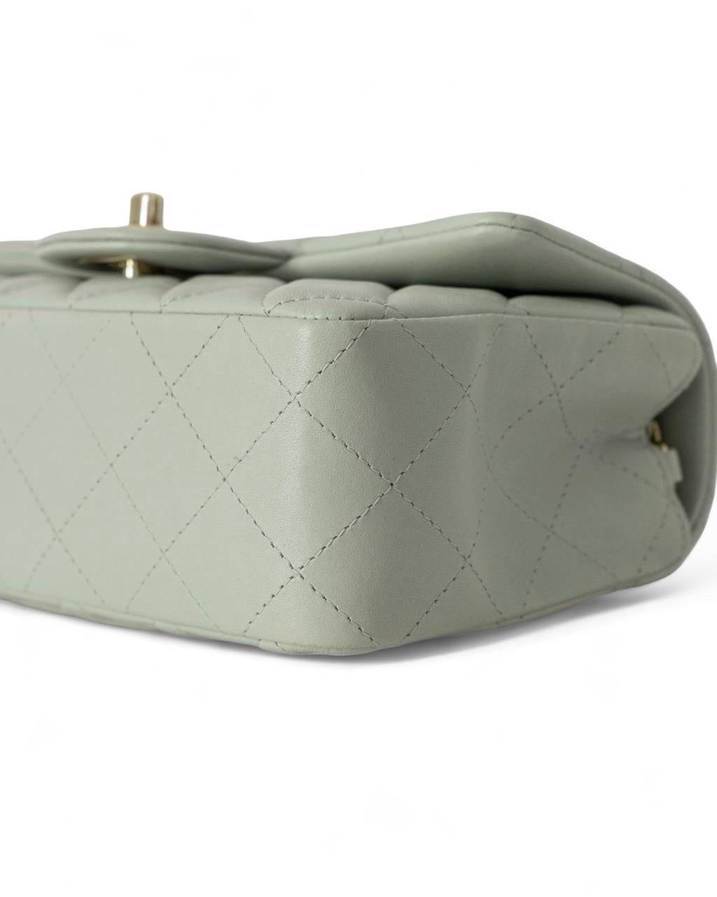 Borsa a tracolla Chanel Mini Flap 20 Carta Da Zucchero en vente 4