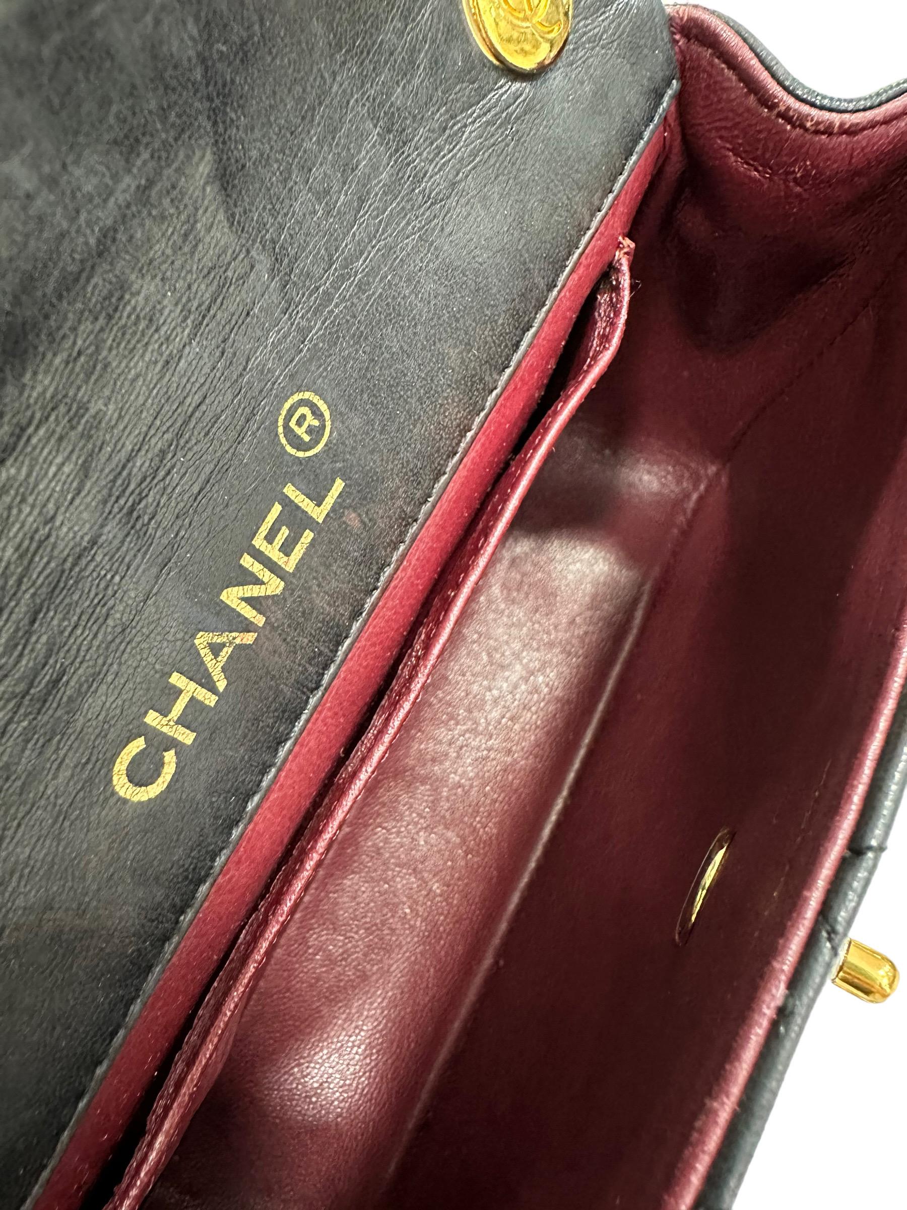 Borsa A Tracolla Chanel Mini Flap Timeless Nera 1989/1991 6