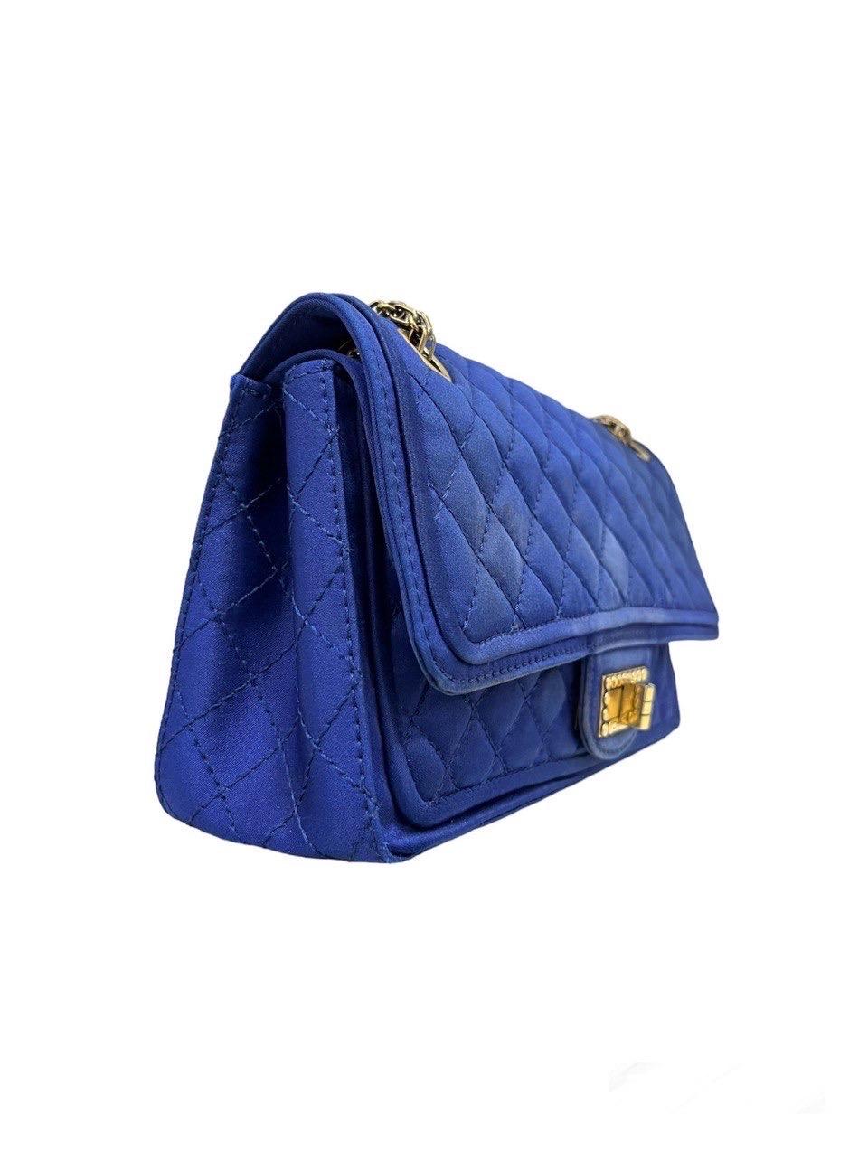 Borsa A Tracolla Chanel Reissue Blue Jersey 2009/2010 In Good Condition For Sale In Torre Del Greco, IT