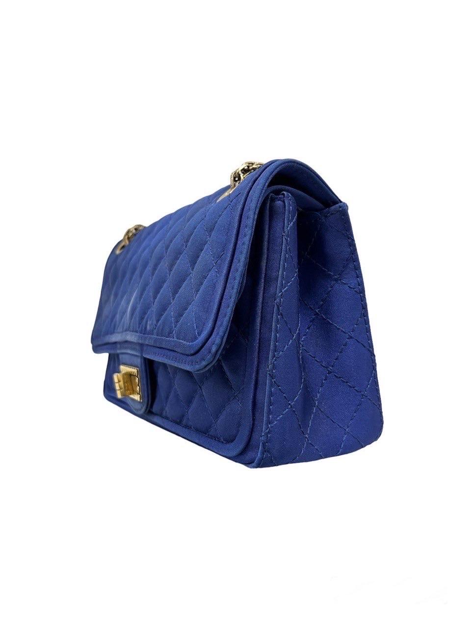 Borsa A Tracolla Chanel Reissue Blaues Jersey 2009/2010 Damen im Angebot