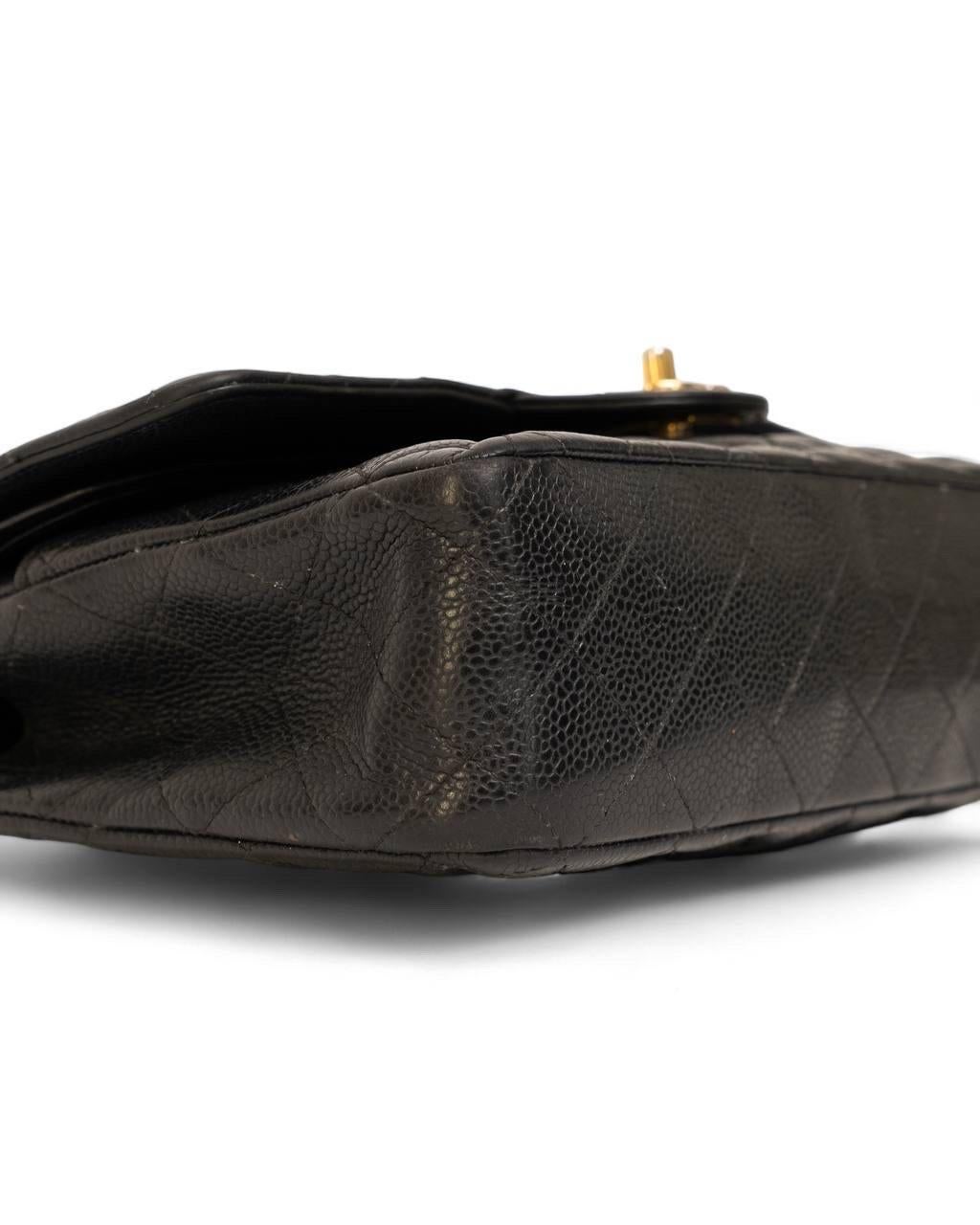 Borsa a Tracolla Chanel Timeless Double rabat 2.55 Caviar Nera 6
