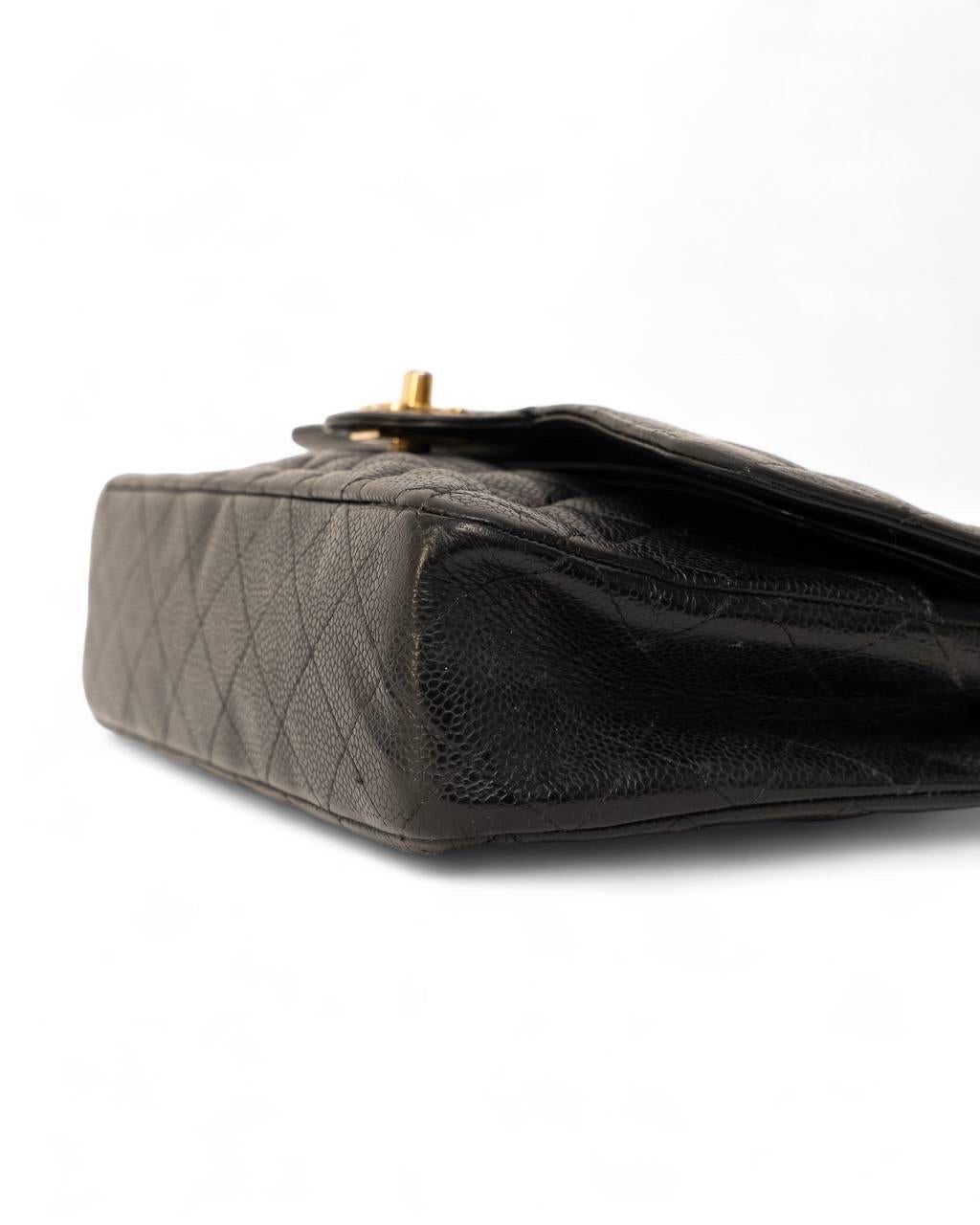 Borsa a Tracolla Chanel Timeless Double rabat 2.55 Caviar Nera 8