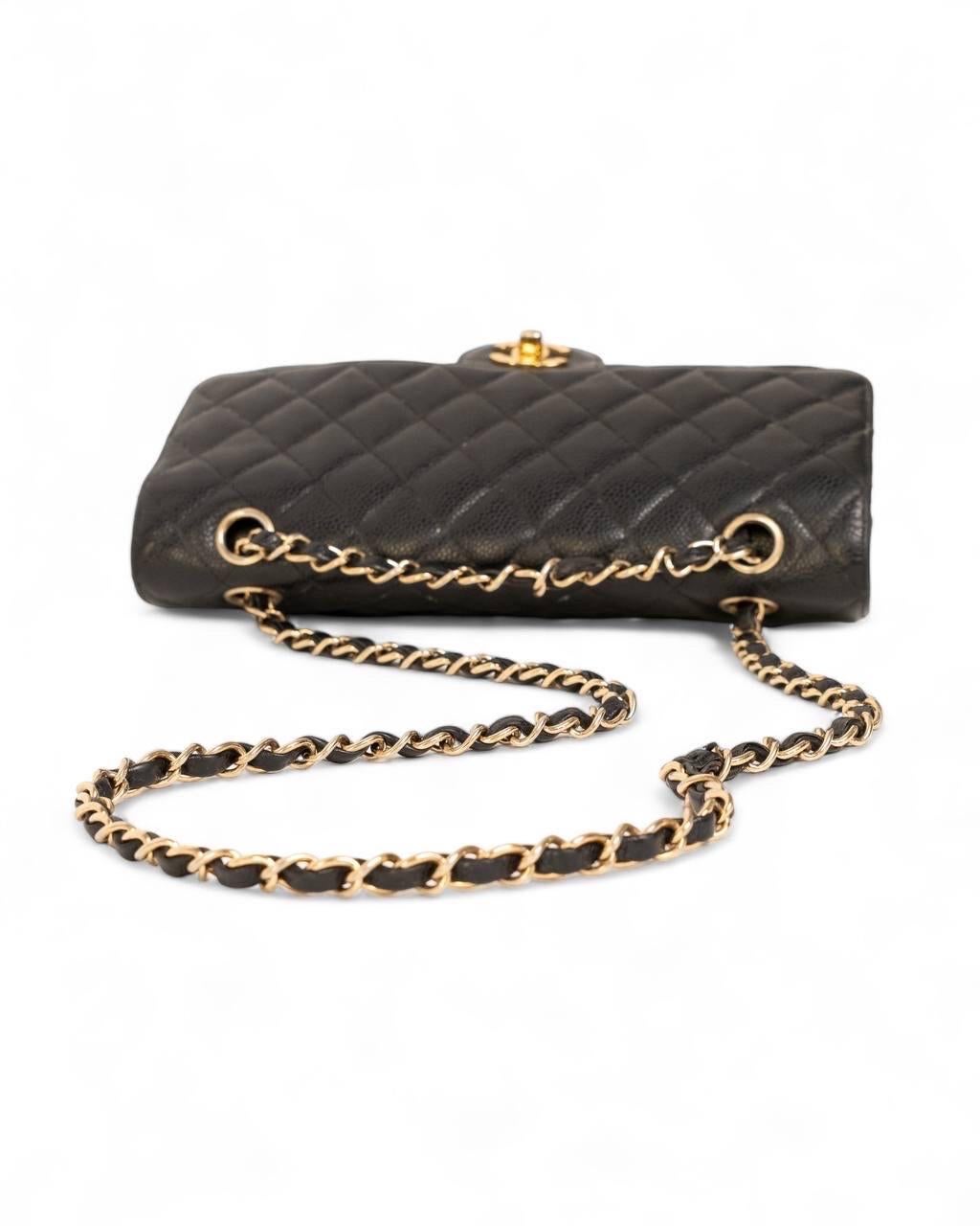 Borsa a Tracolla Chanel Timeless Double rabat 2.55 Caviar Nera 10
