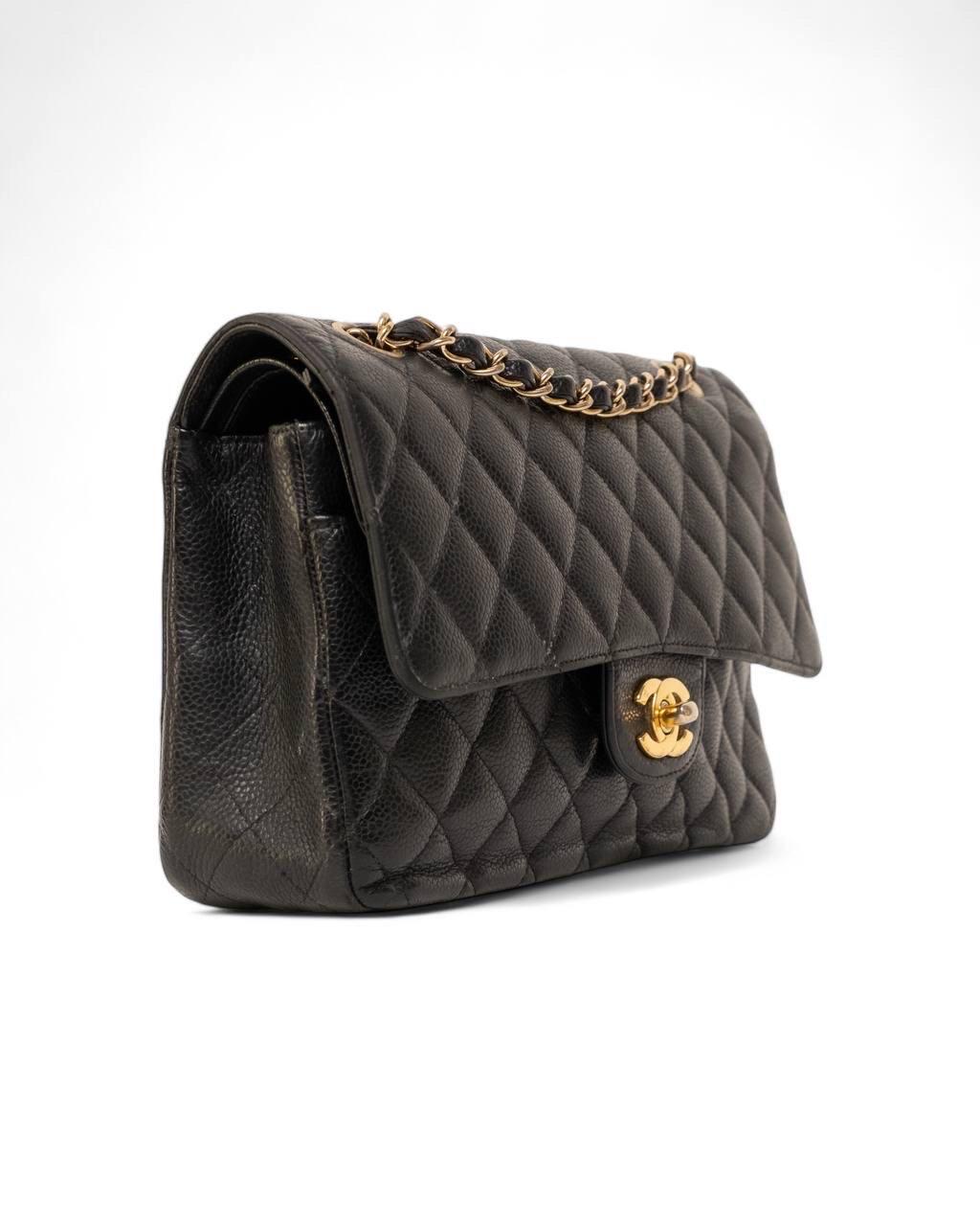  Borsa a Tracolla Chanel Timeless Double rabat 2.55 Caviar Nera Pour femmes 