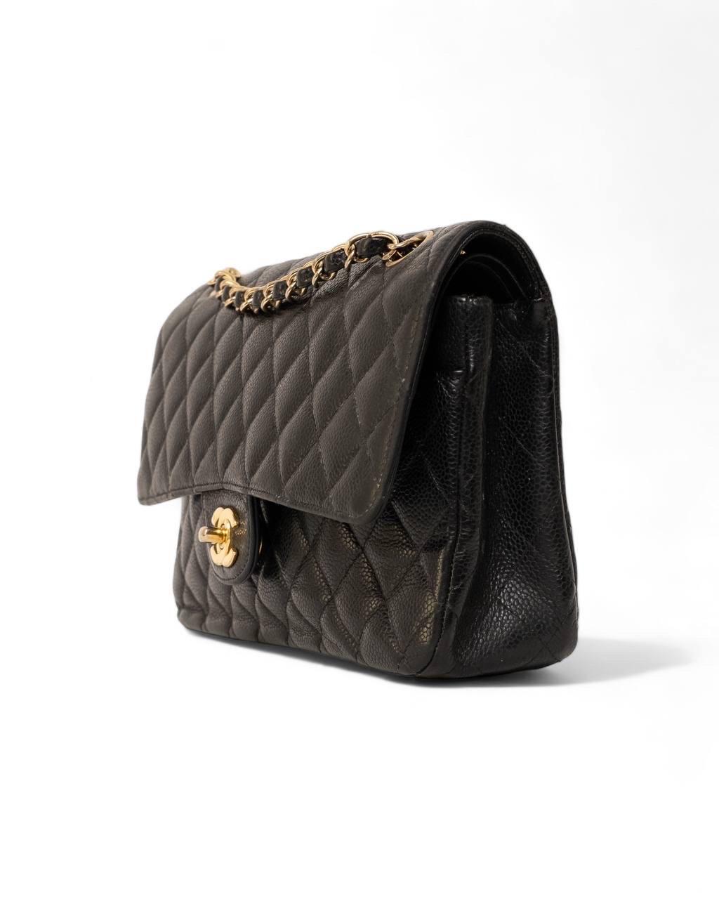 Borsa a Tracolla Chanel Timeless Double rabat 2.55 Caviar Nera 1