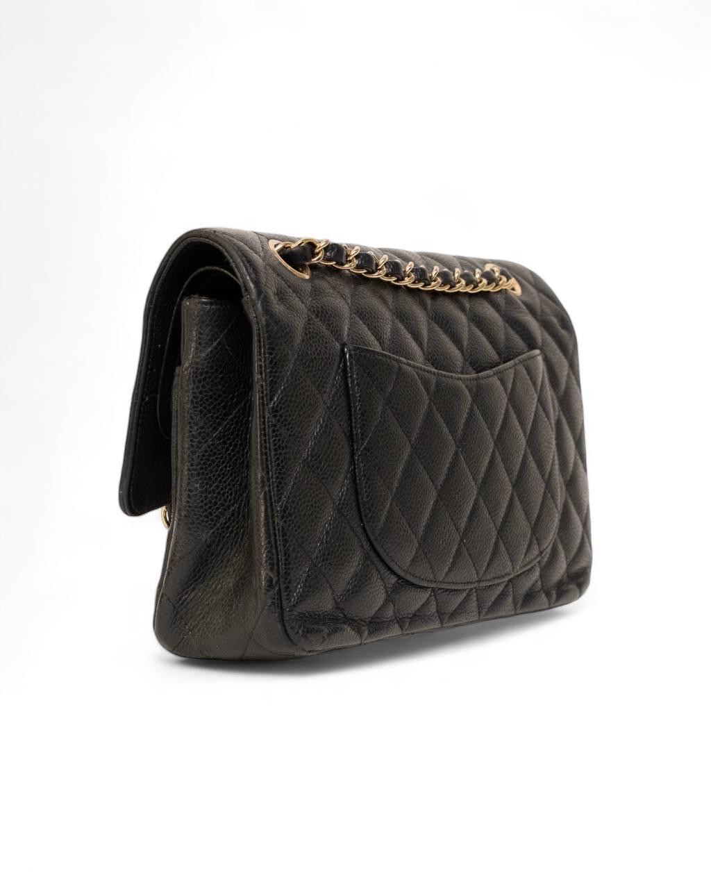 Borsa a Tracolla Chanel Timeless Double rabat 2.55 Caviar Nera 2